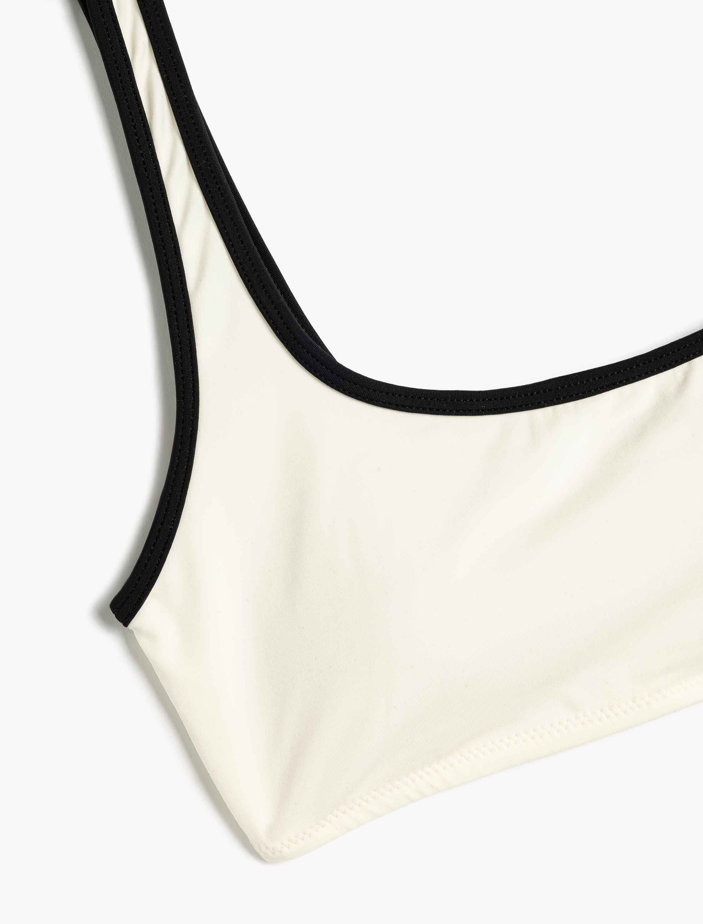   Renk Kontrastlı Çizgili U Yaka Bikini Üstü