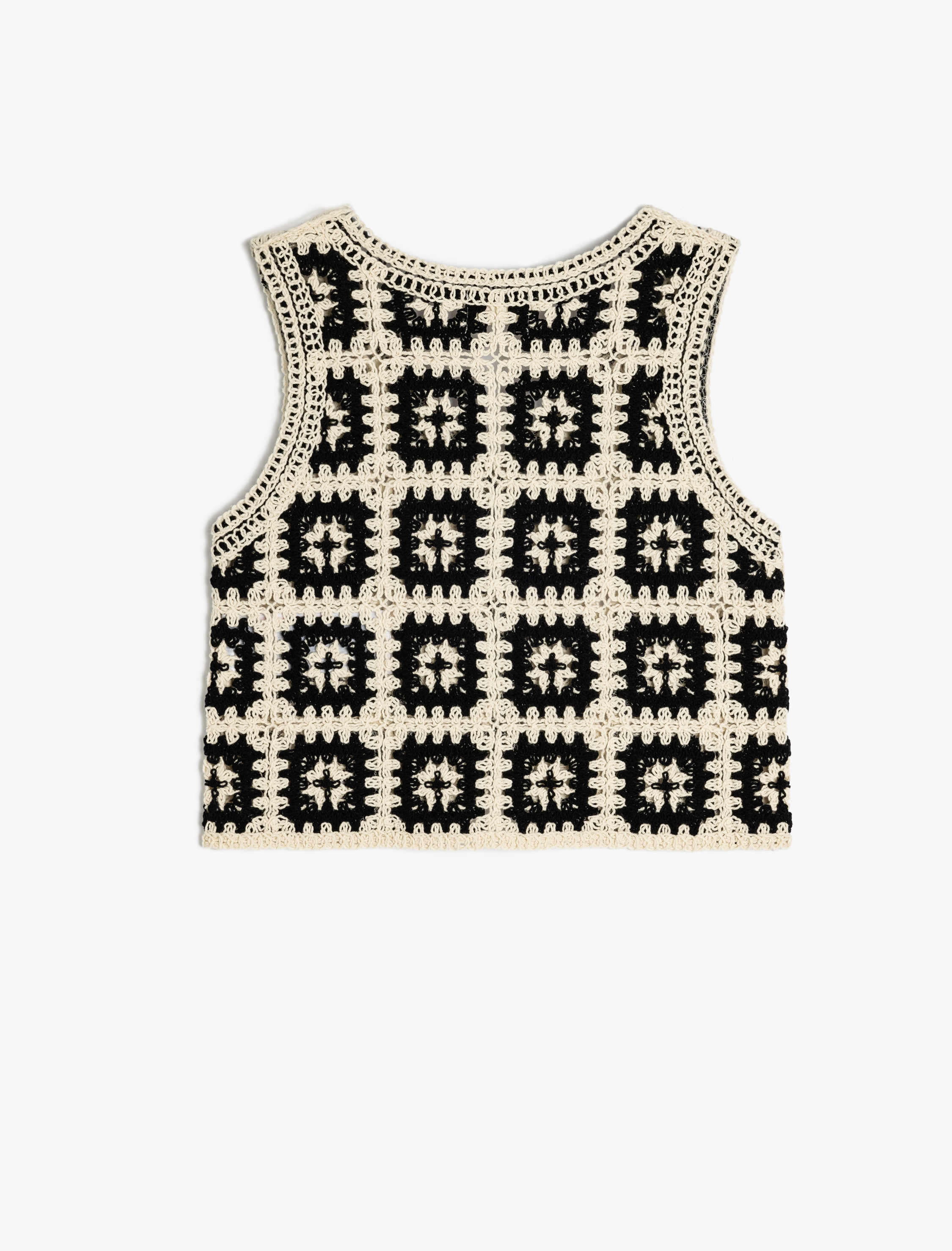  Kız Çocuk Örgü Detaylı Kolsuz V Yaka Pamuklu Triko Yelek