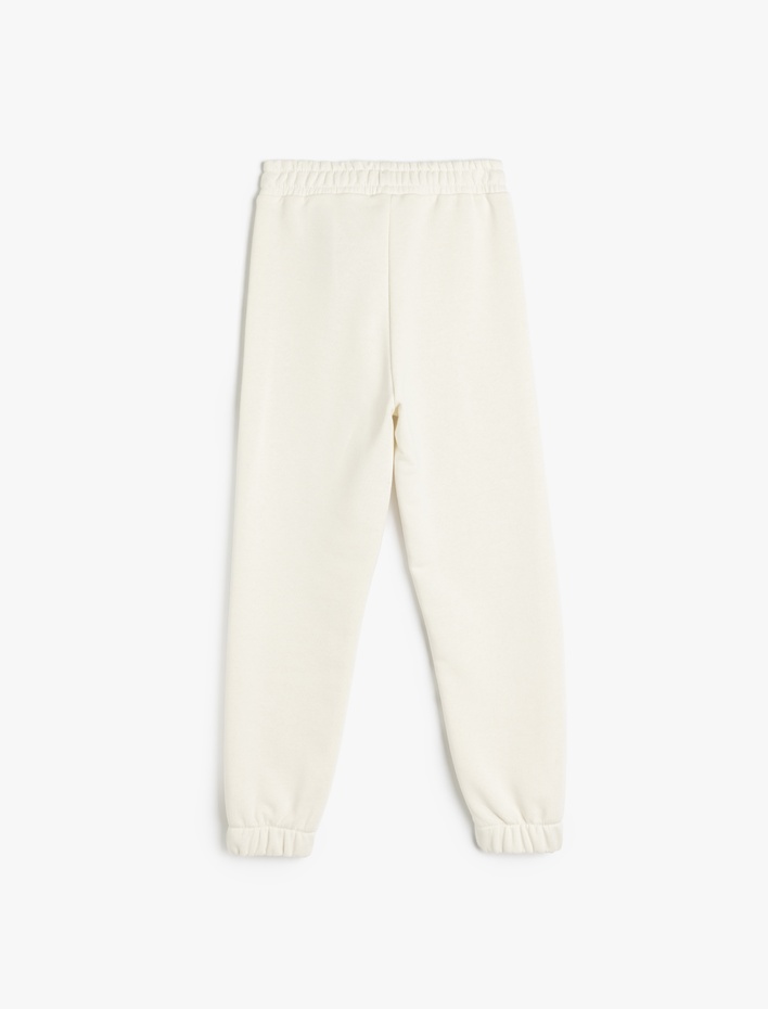 Kız Çocuk Beli Lastikli Nervürlü Basic Jogger Eşofman Altı