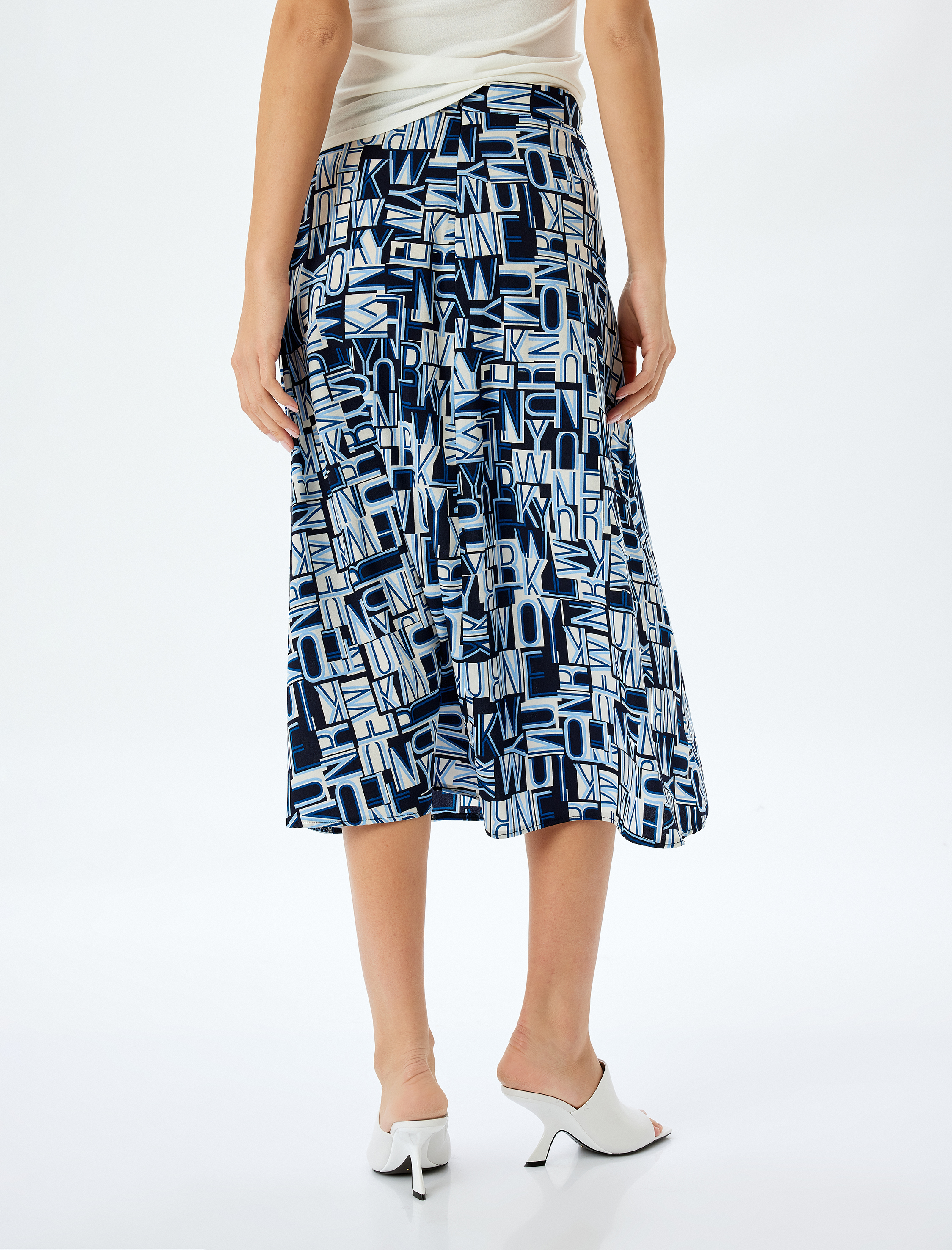   Desenli Kalın Piliseli Oversize Midi Boy Etek