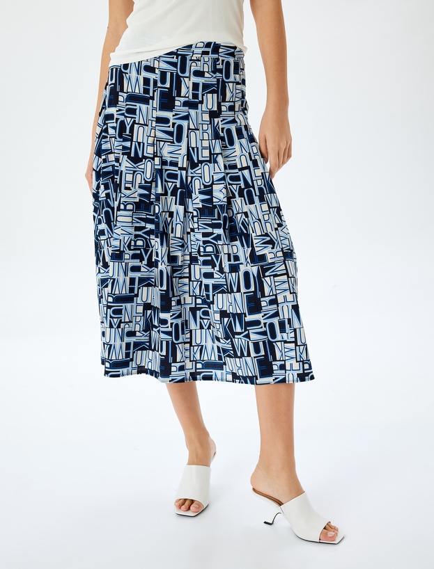 Desenli Kalın Piliseli Oversize Midi Boy Etek_2