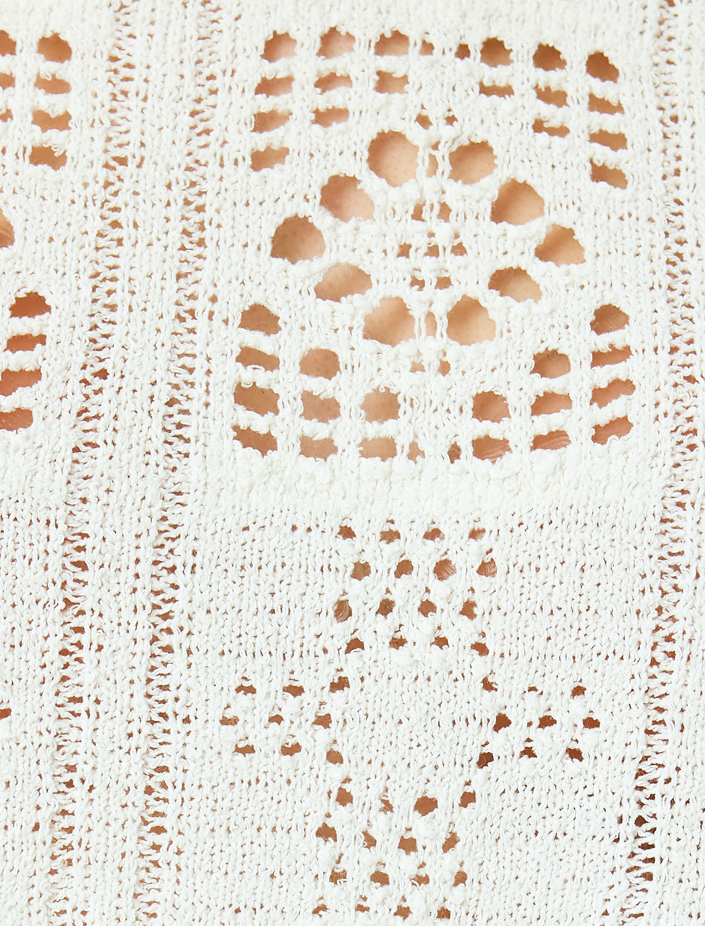 Ajurlu Bisiklet Yaka Kısa Kollu Crop Tişört