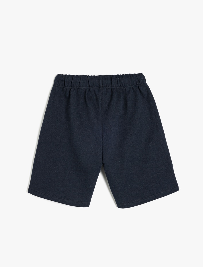 Erkek Çocuk Beli Bağlamalı Baskı Detaylı Şort