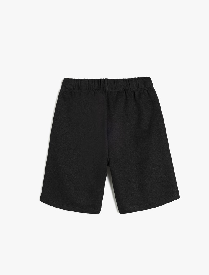 Erkek Çocuk Beli Bağlamalı Baskı Detaylı Cepli Şort