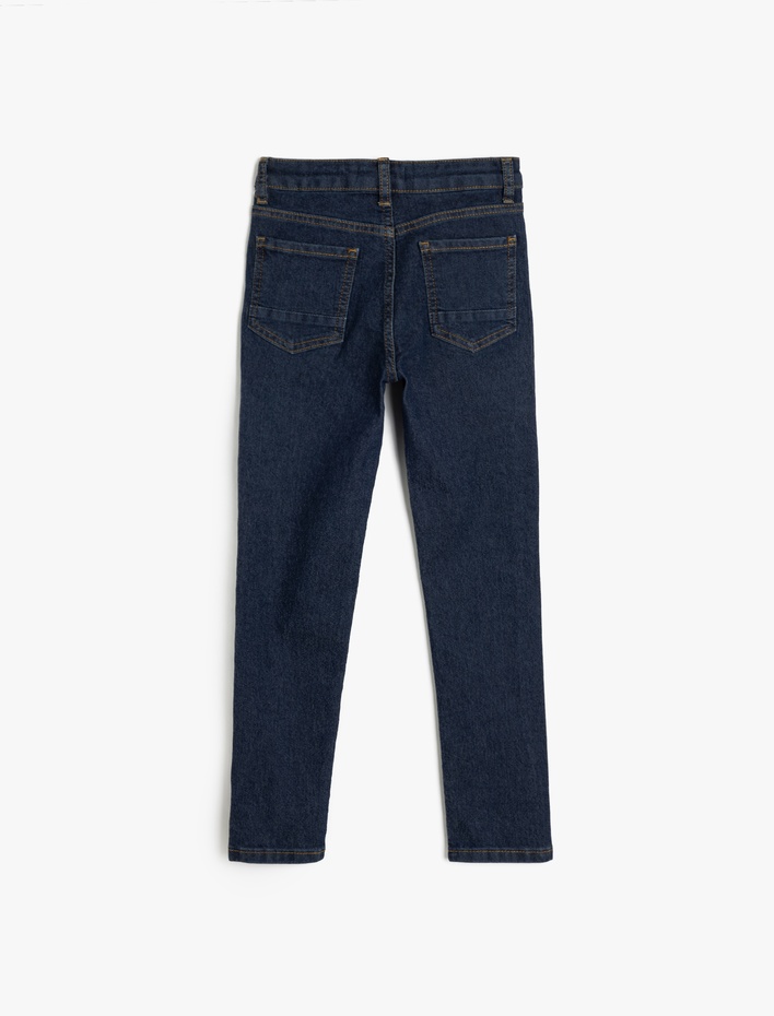 Erkek Çocuk Ayarlanabilir Lastikli Pamuklu Denim Pantolon