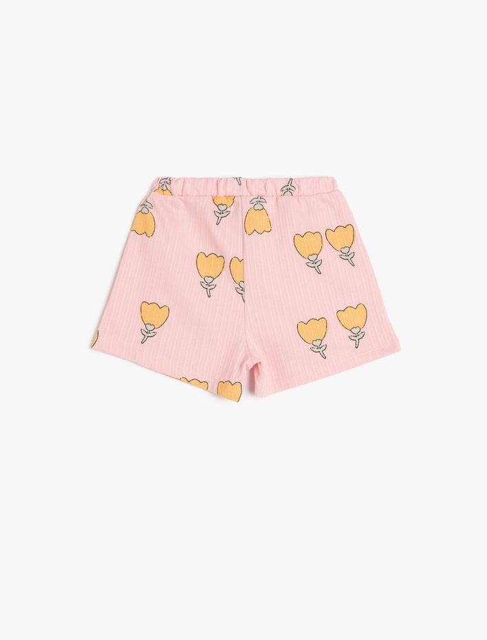 Kız Bebek Desenli Baskılı Pamuklu Kısa Şort