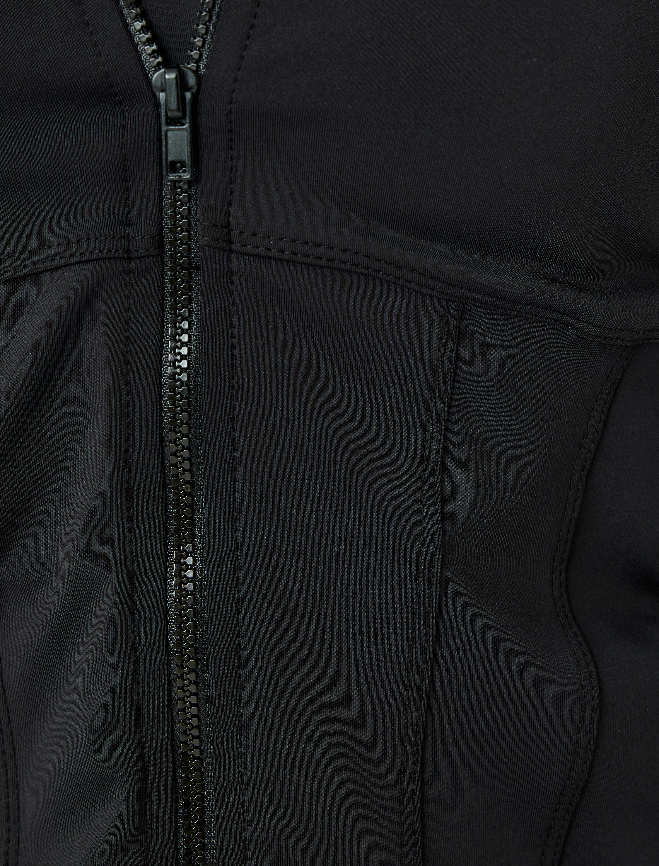   Fermuarlı Korse Detaylı Dik Yaka Spor Ceket