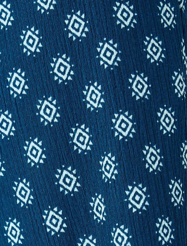 Beli Bağcıklı Rahat Kalıp Geniş Paça Pantolon_5