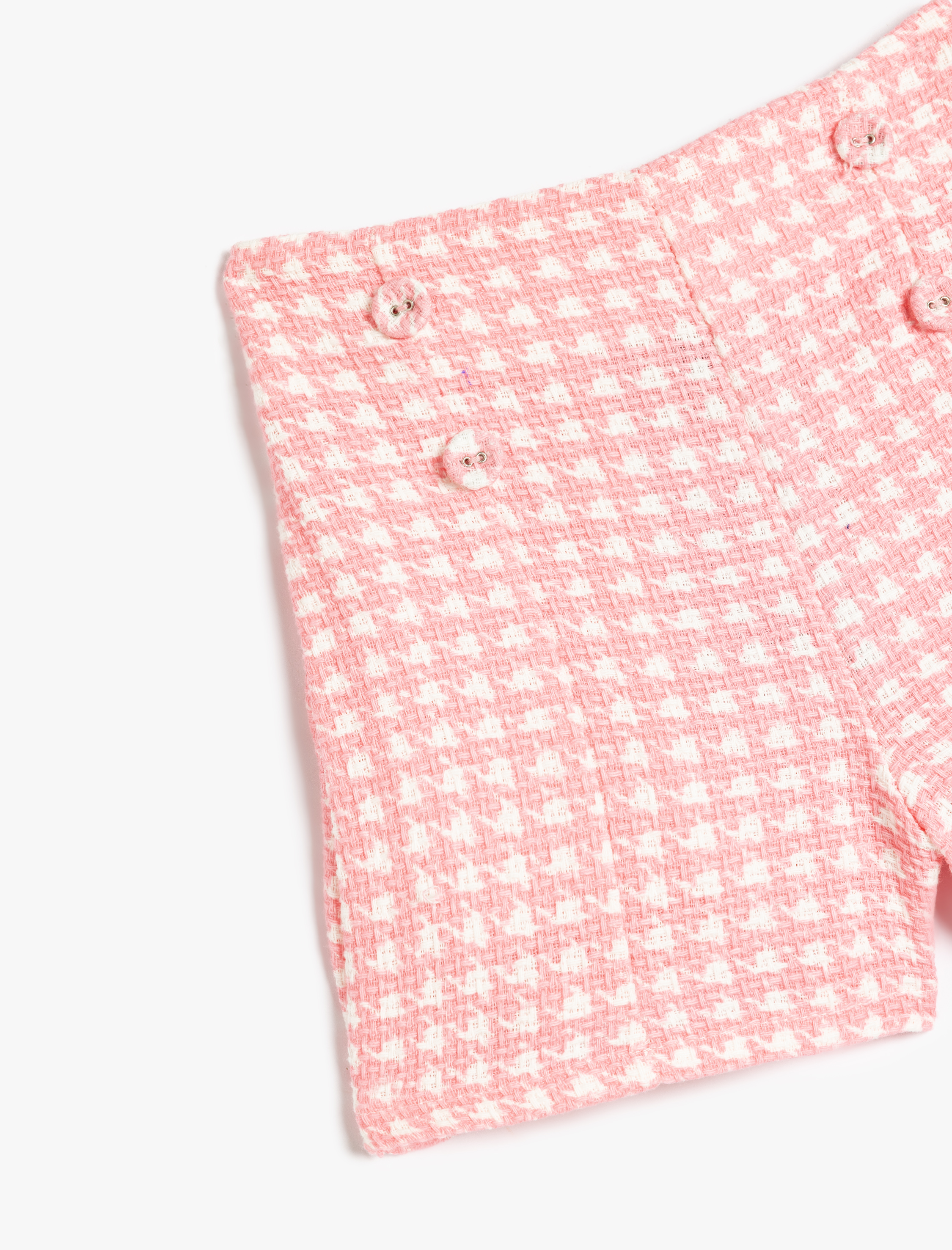 Kız Çocuk Düğme Detaylı Yüksek Bel Tüvit Şort