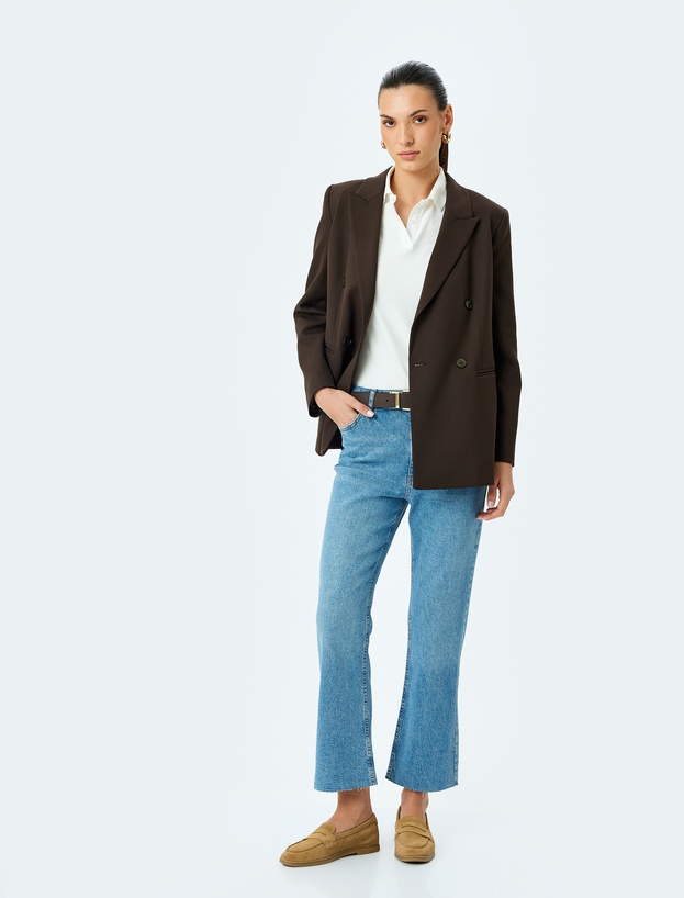 Crop İspanyol Paça Denim Pantolon - Kick Flare Jean_0