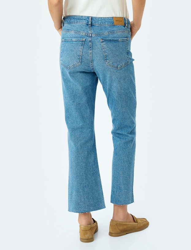 Crop İspanyol Paça Denim Pantolon - Kick Flare Jean_3
