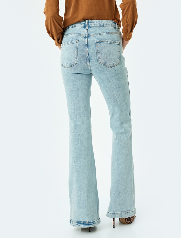Yüksek Bel İspanyol Paça Denim Pantolon - Flare Jean_3
