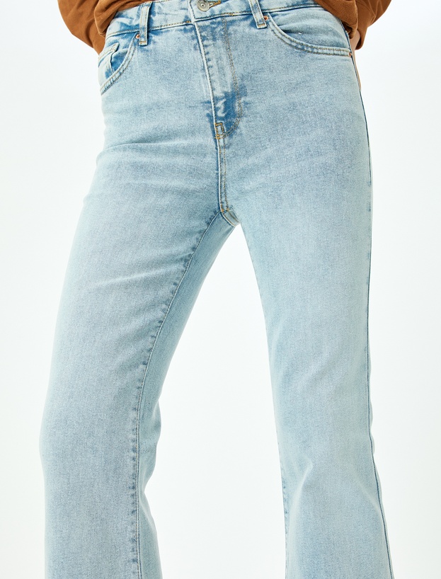 Yüksek Bel İspanyol Paça Denim Pantolon - Flare Jean_4