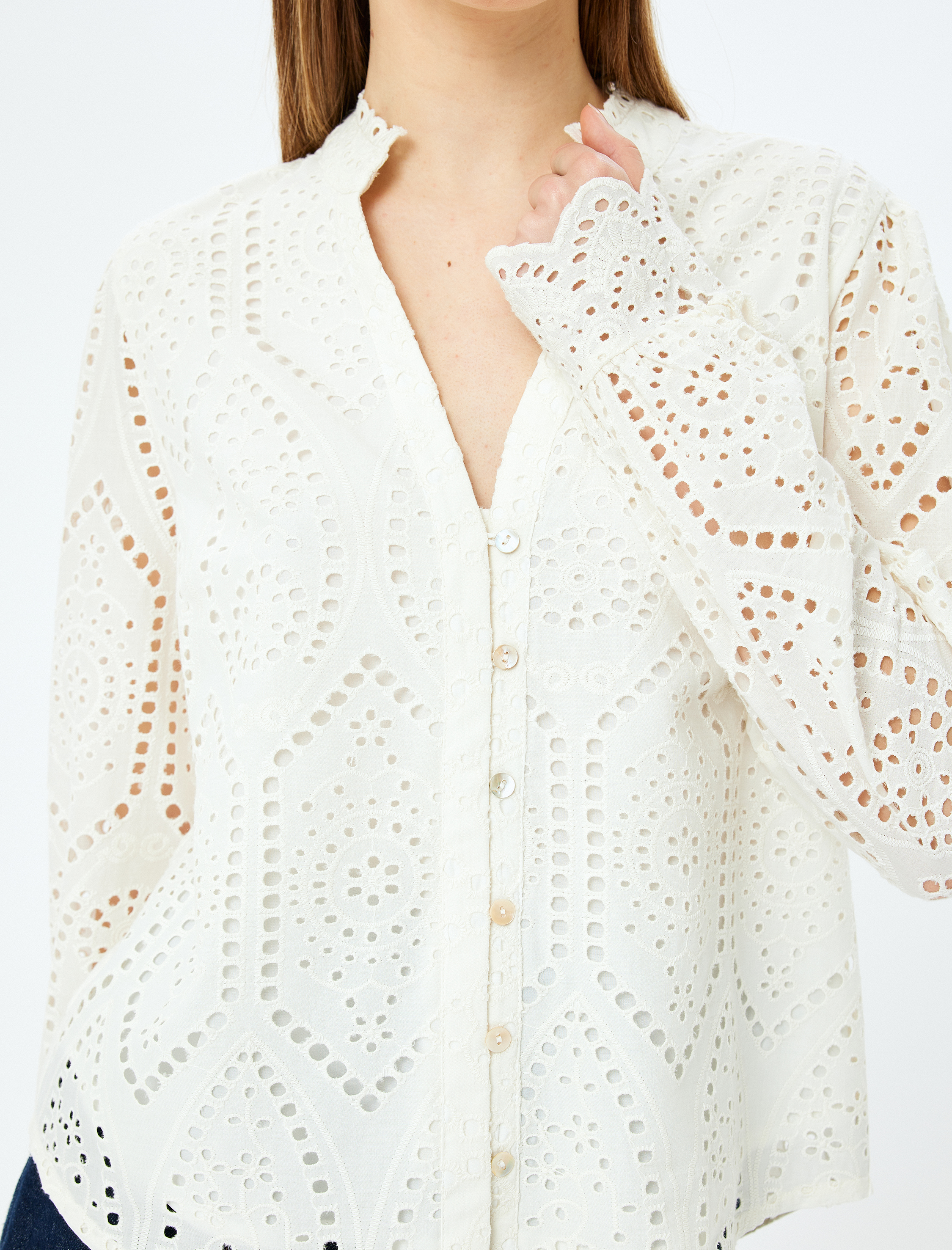   Hakim Yaka Uzun Kollu Düğmeli Fisto Gömlek