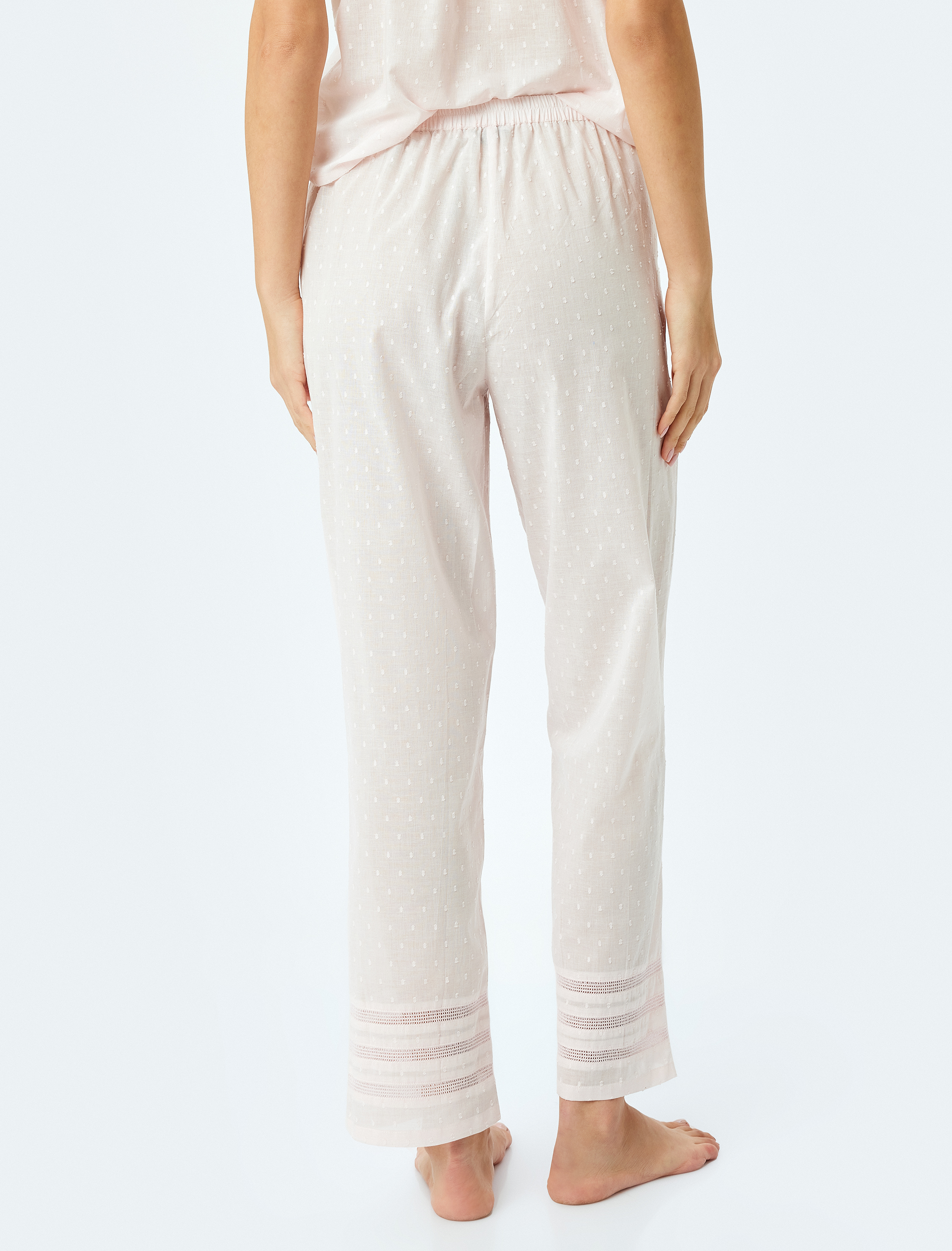   Fisto Detaylı Pamuklu Dokulu Pijama Altı