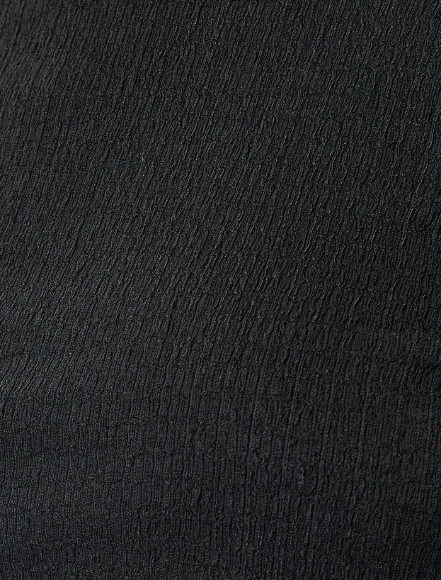 Kayık Yaka Asimetrik Slim Fit Uzun Kollu Bluz_5