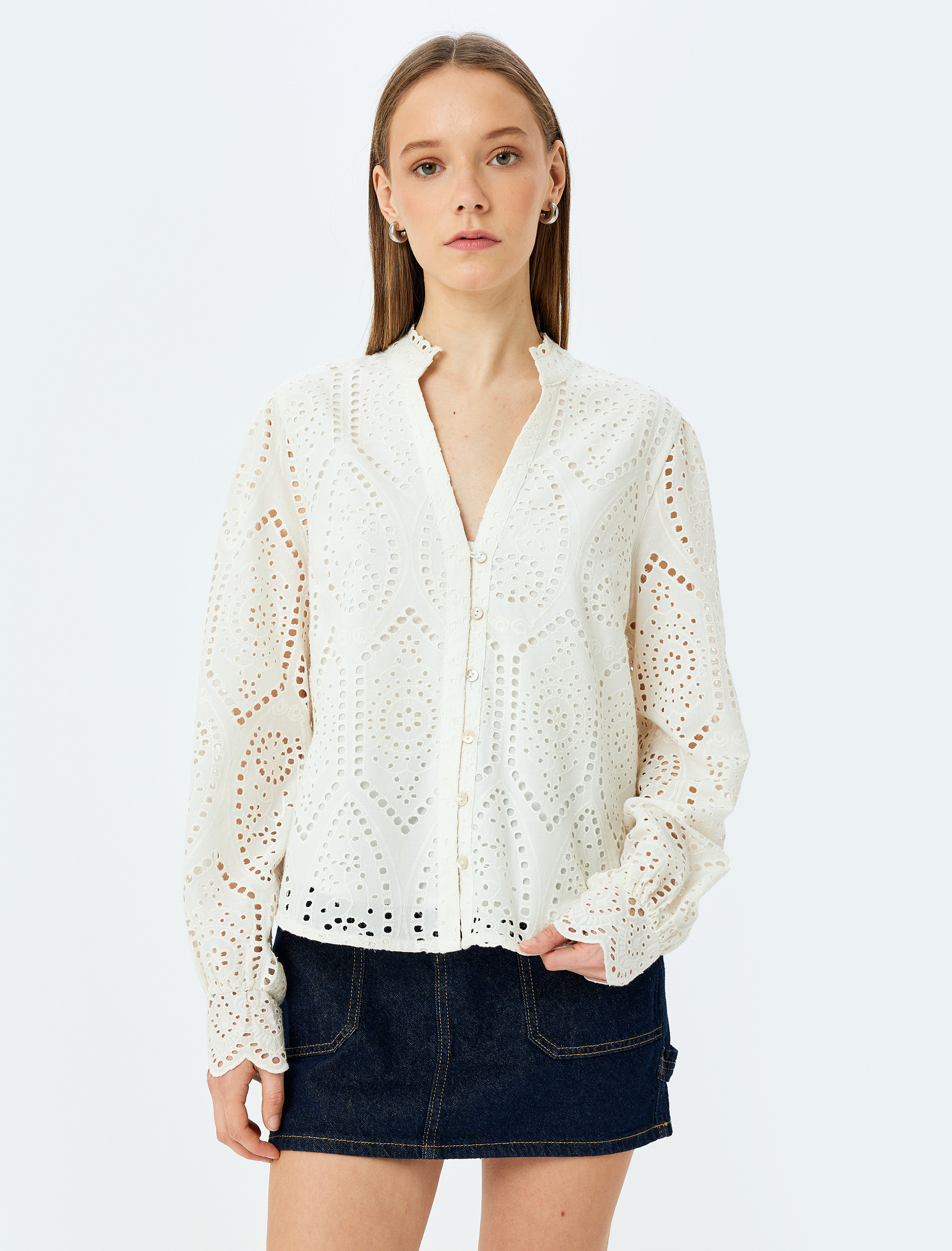   Hakim Yaka Uzun Kollu Düğmeli Fisto Gömlek