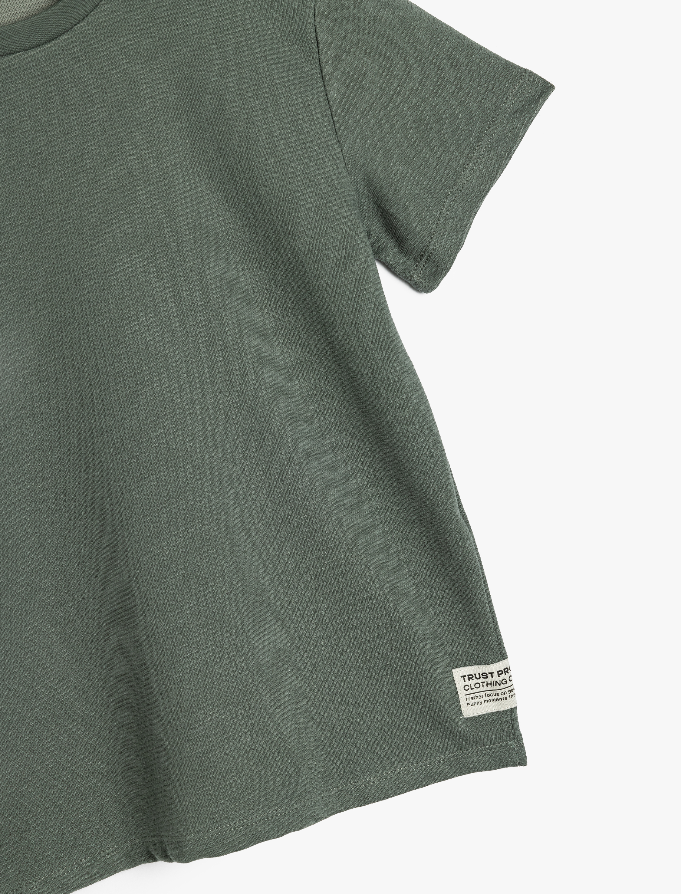 Erkek Çocuk Pamuklu Kısa Kollu Bisiklet Yaka Oversize Basic Tişört