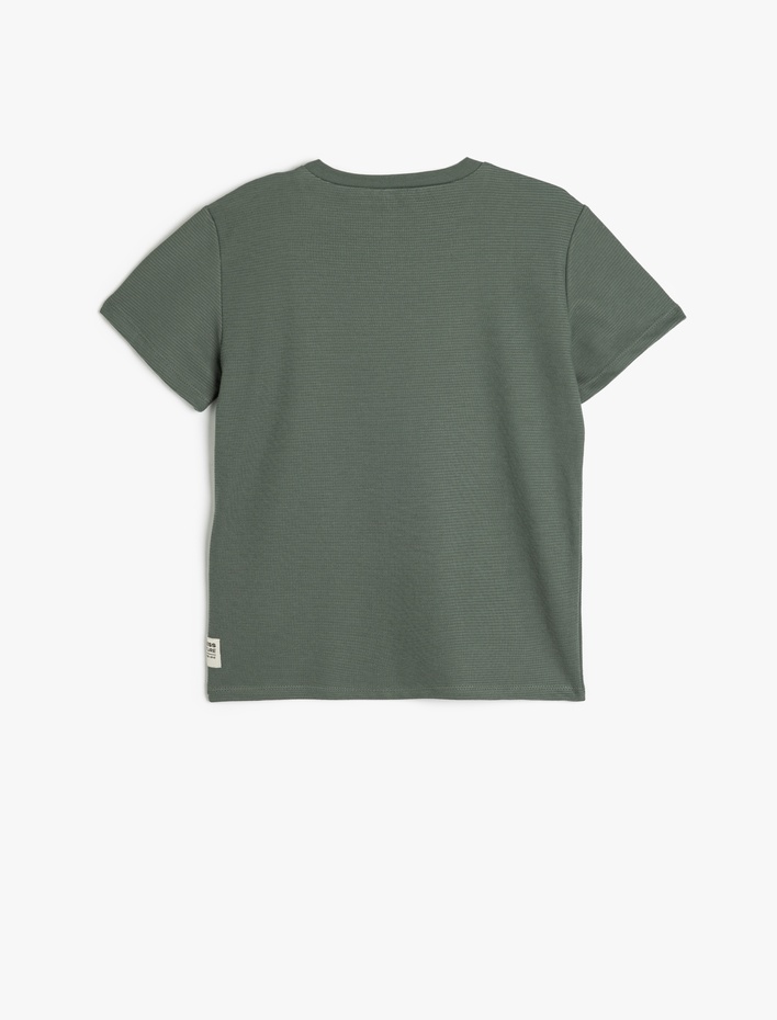 Erkek Çocuk Pamuklu Kısa Kollu Bisiklet Yaka Oversize Basic Tişört