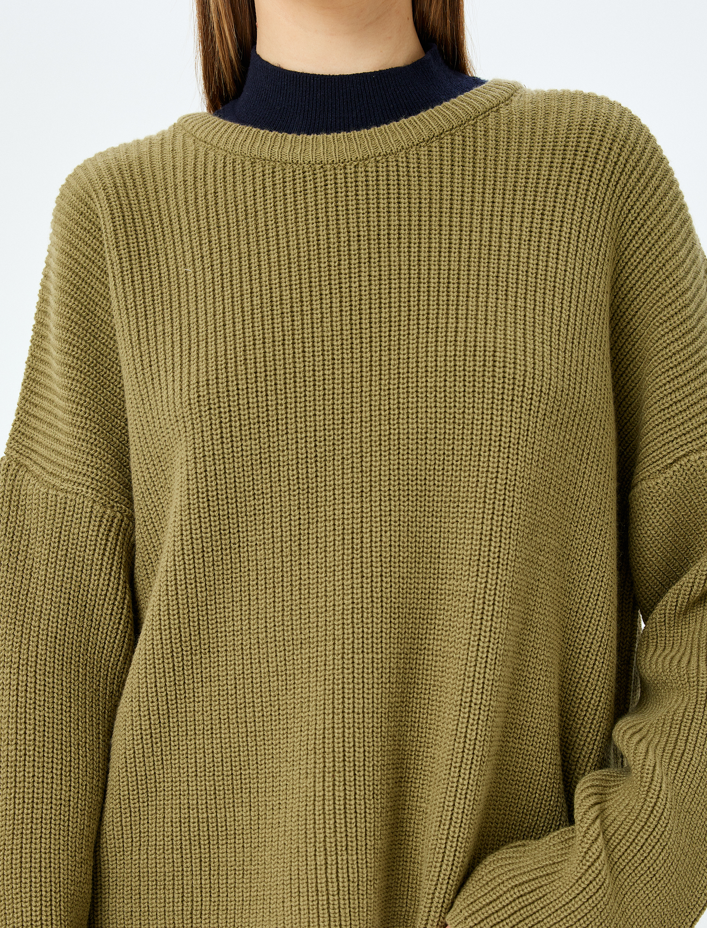 Basic Triko Kazak Yuvarlak Yaka Uzun Kollu Regular Fit