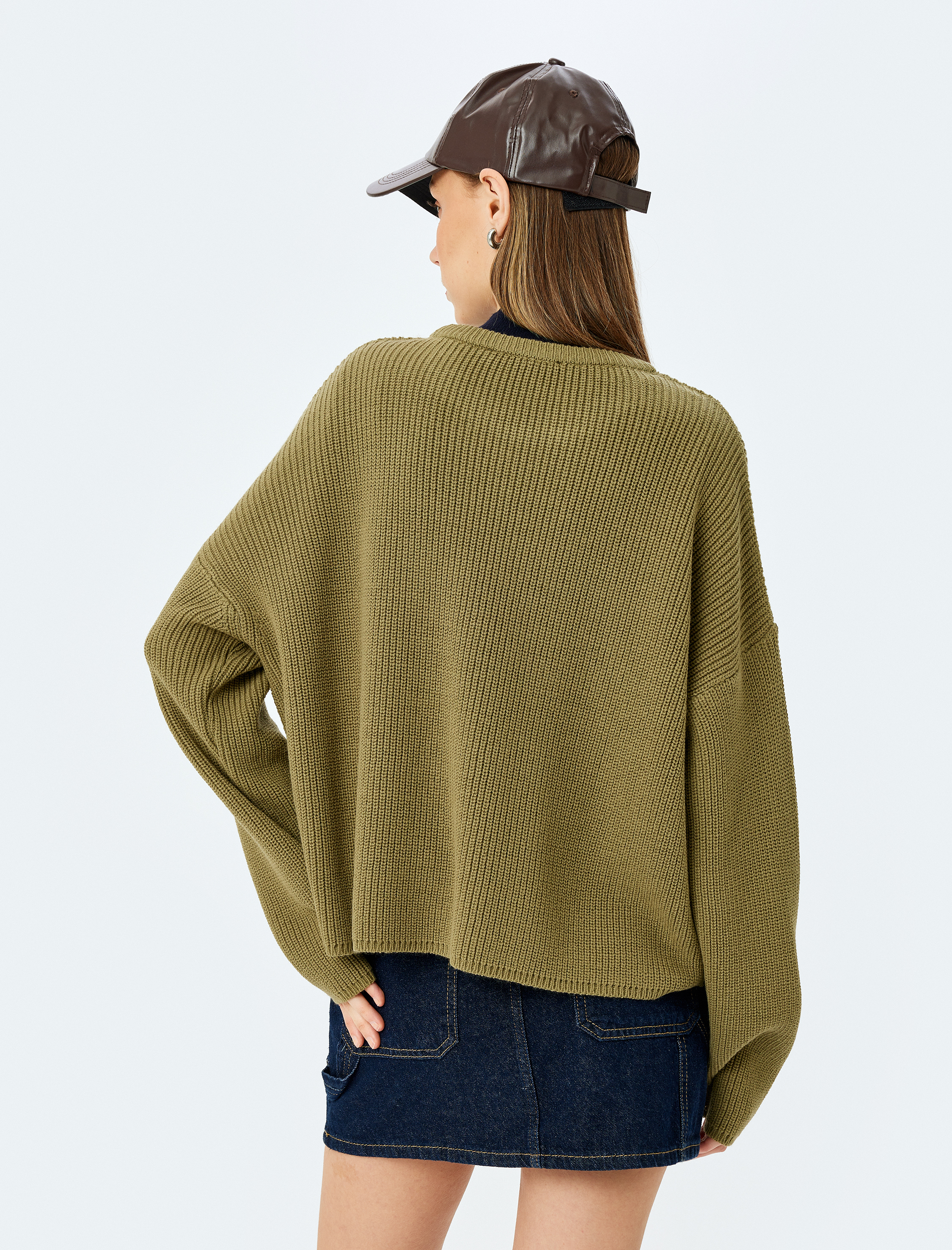 Basic Triko Kazak Yuvarlak Yaka Uzun Kollu Regular Fit