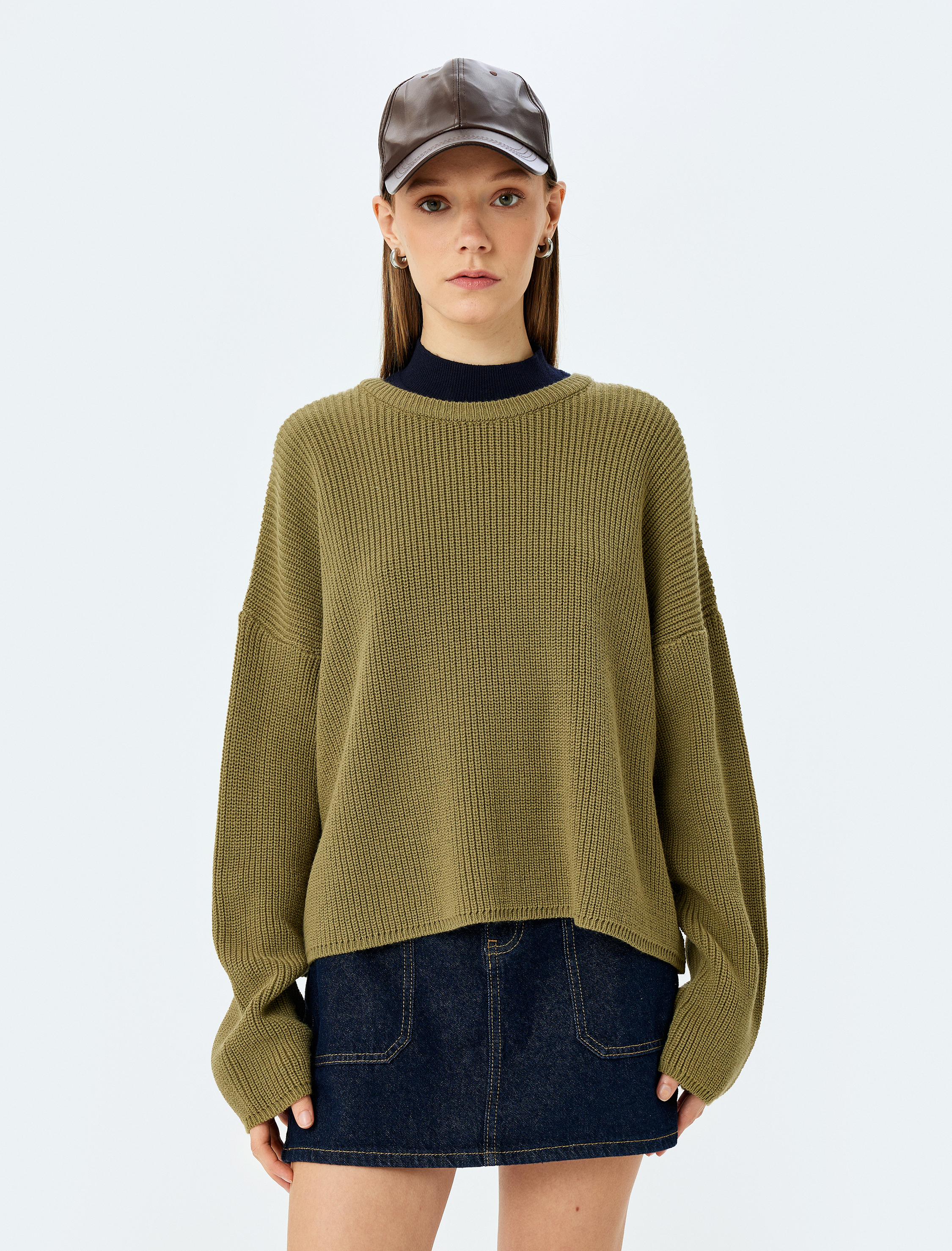 Basic Triko Kazak Yuvarlak Yaka Uzun Kollu Regular Fit