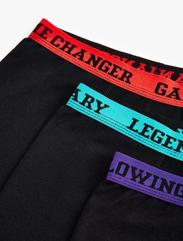 Beli Lastikli Pamuklu 3'lü Boxer Seti_4