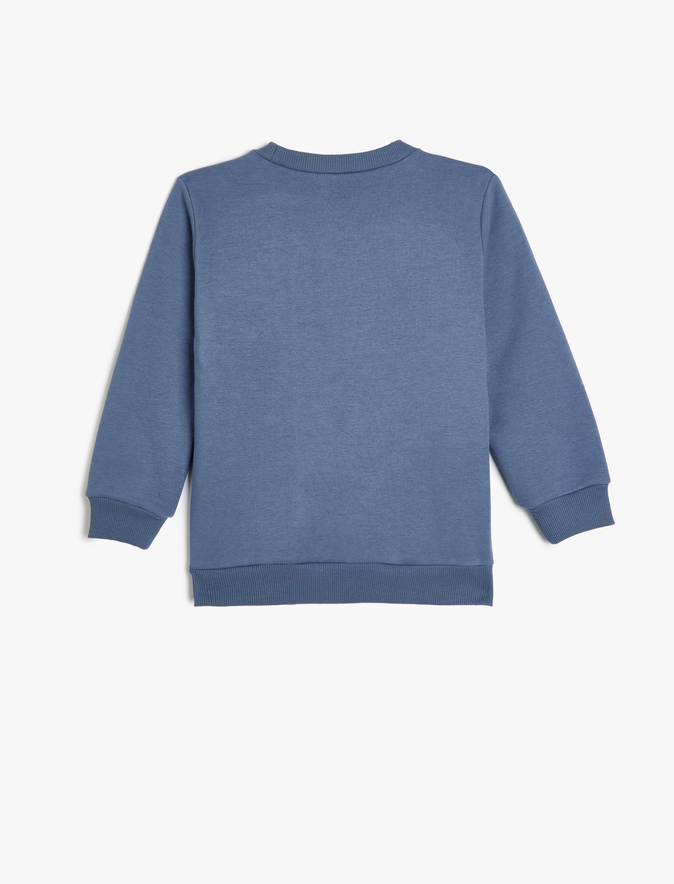  Erkek Çocuk Slogan Baskılı Uzun Kollu Bisiklet Yaka Sweatshirt