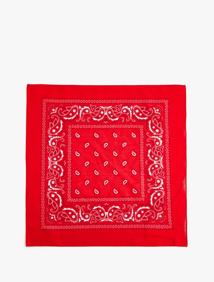 Kadın Desenli Kare Şal