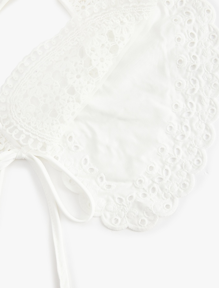 Kadın Bağlamalı İşlemeli Fisto Çıkarılabilir Yaka