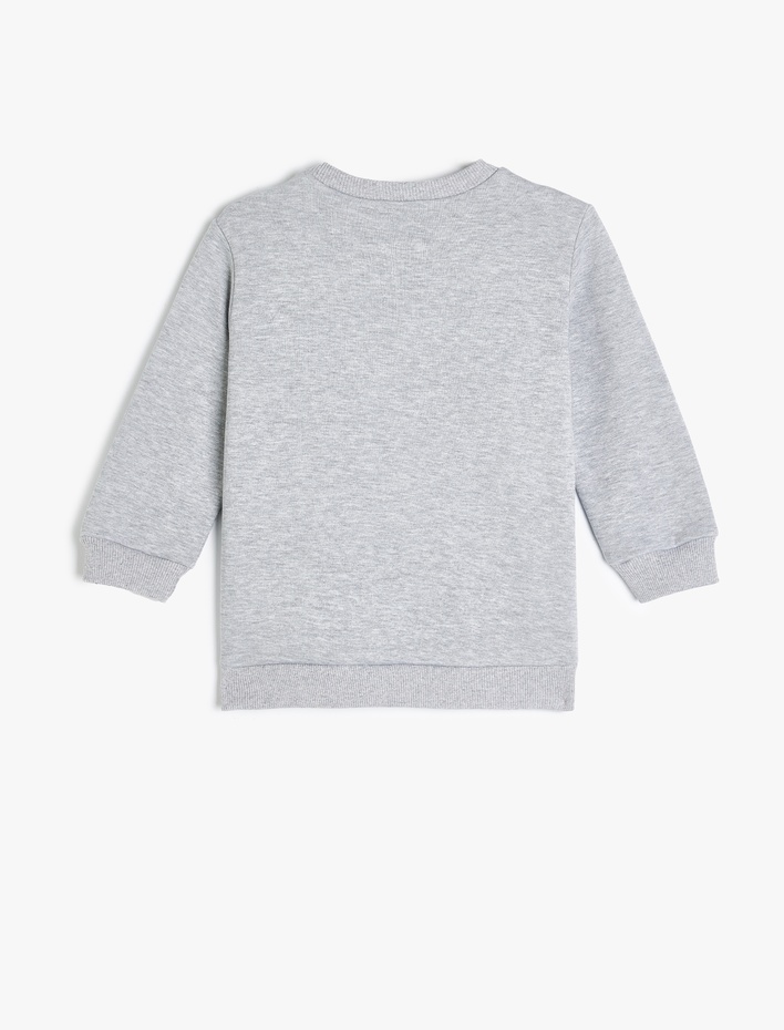 Erkek Çocuk Araba Baskılı Bisiklet Yaka Uzun Kollu Sweatshirt