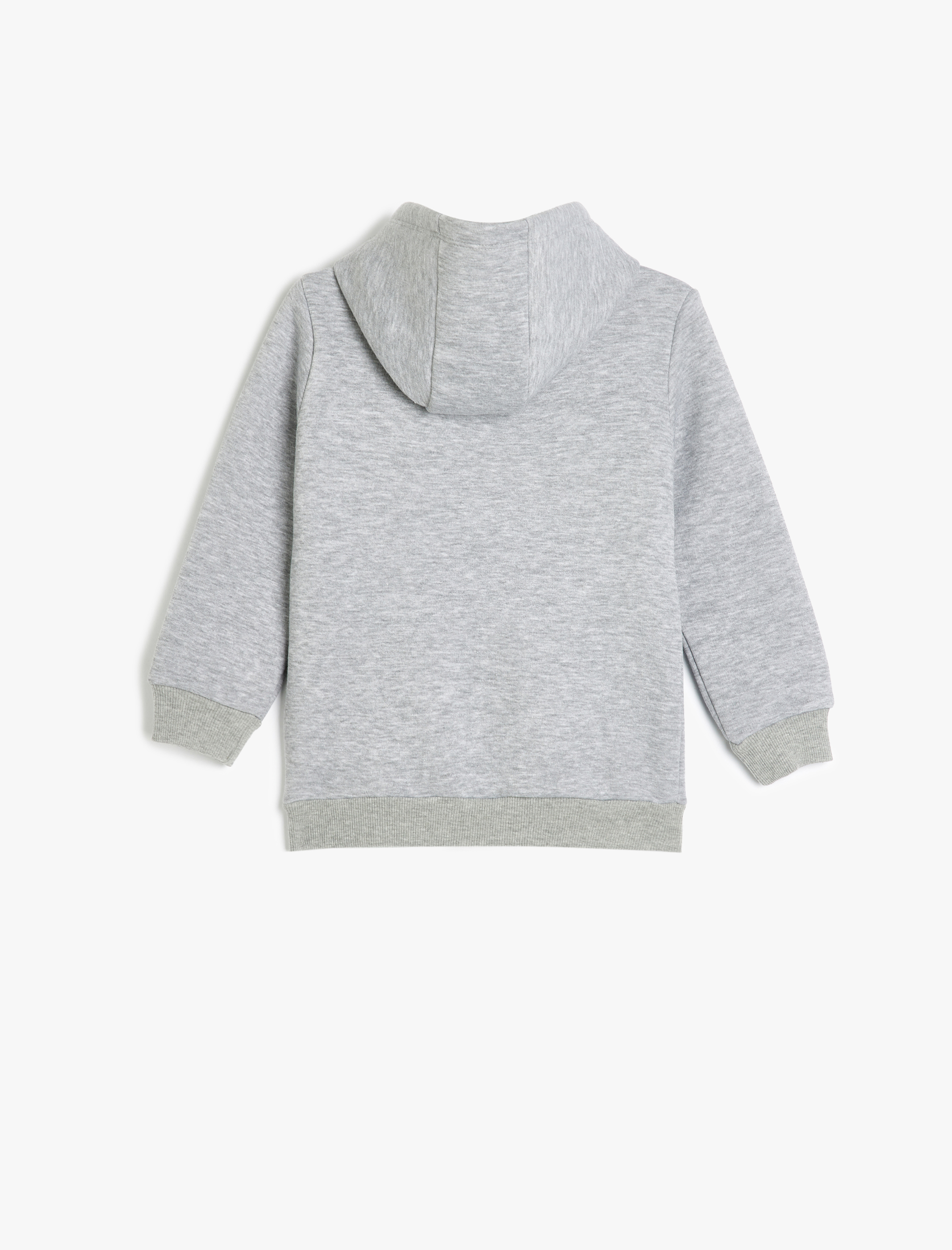  Erkek Çocuk Kanguru Cepli Uzun Kollu Şardonlu Basic Kapşonlu Sweatshirt