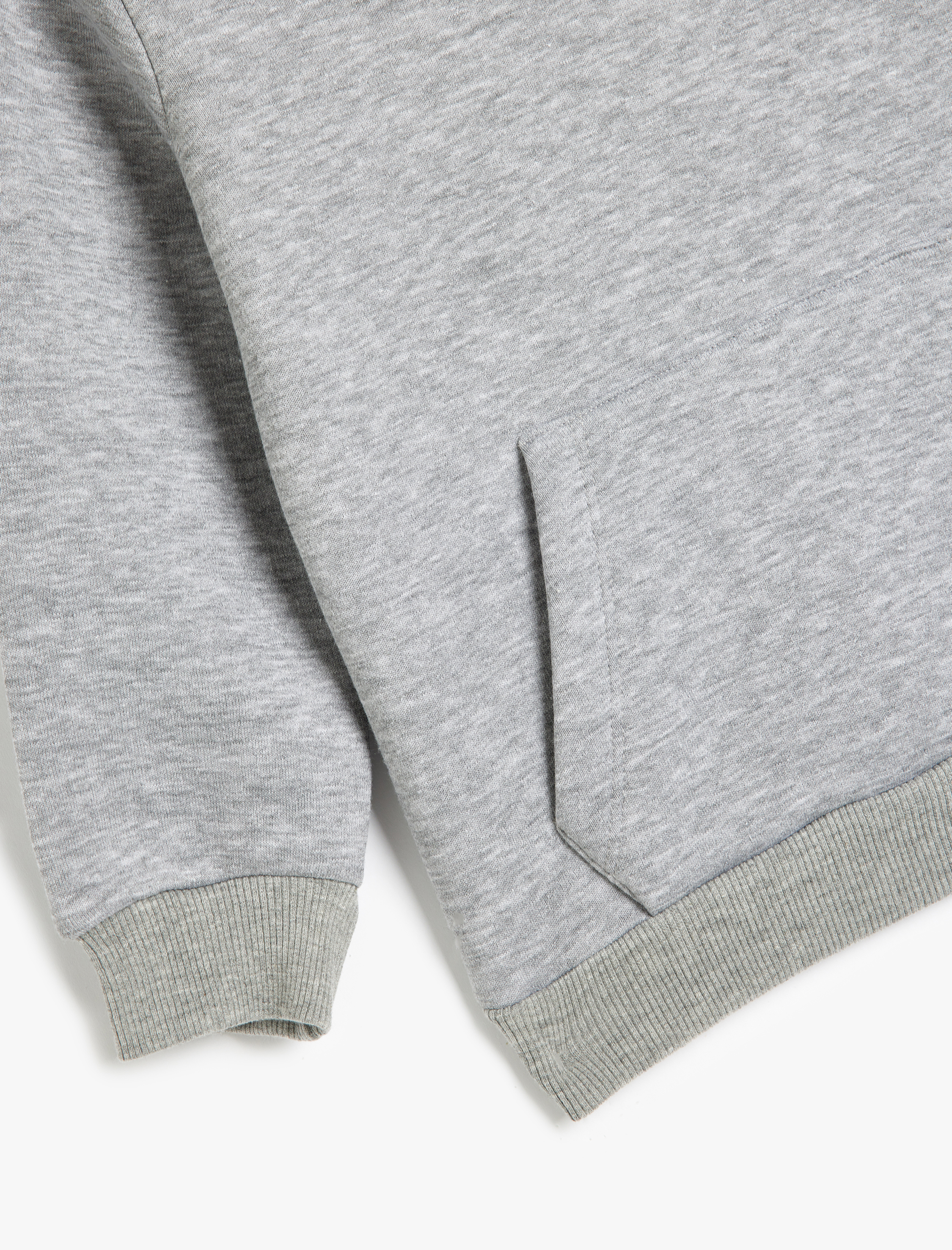  Erkek Çocuk Kanguru Cepli Uzun Kollu Şardonlu Basic Kapşonlu Sweatshirt