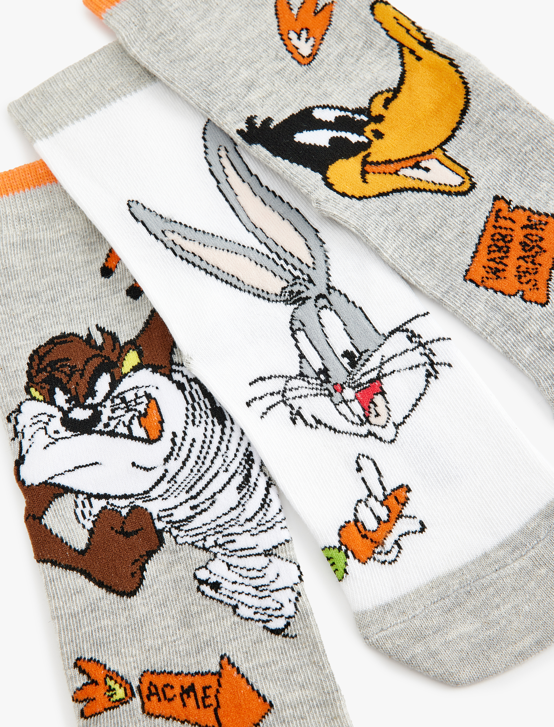  Erkek Çocuk 2'li Bugs Bunny Baskılı Çorap Seti Lisanslı