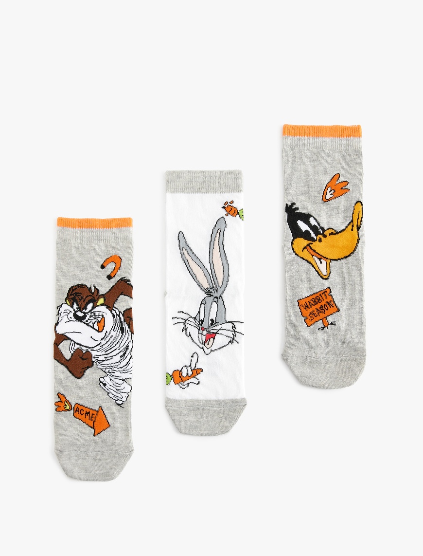  Erkek Çocuk 2'li Bugs Bunny Baskılı Çorap Seti Lisanslı