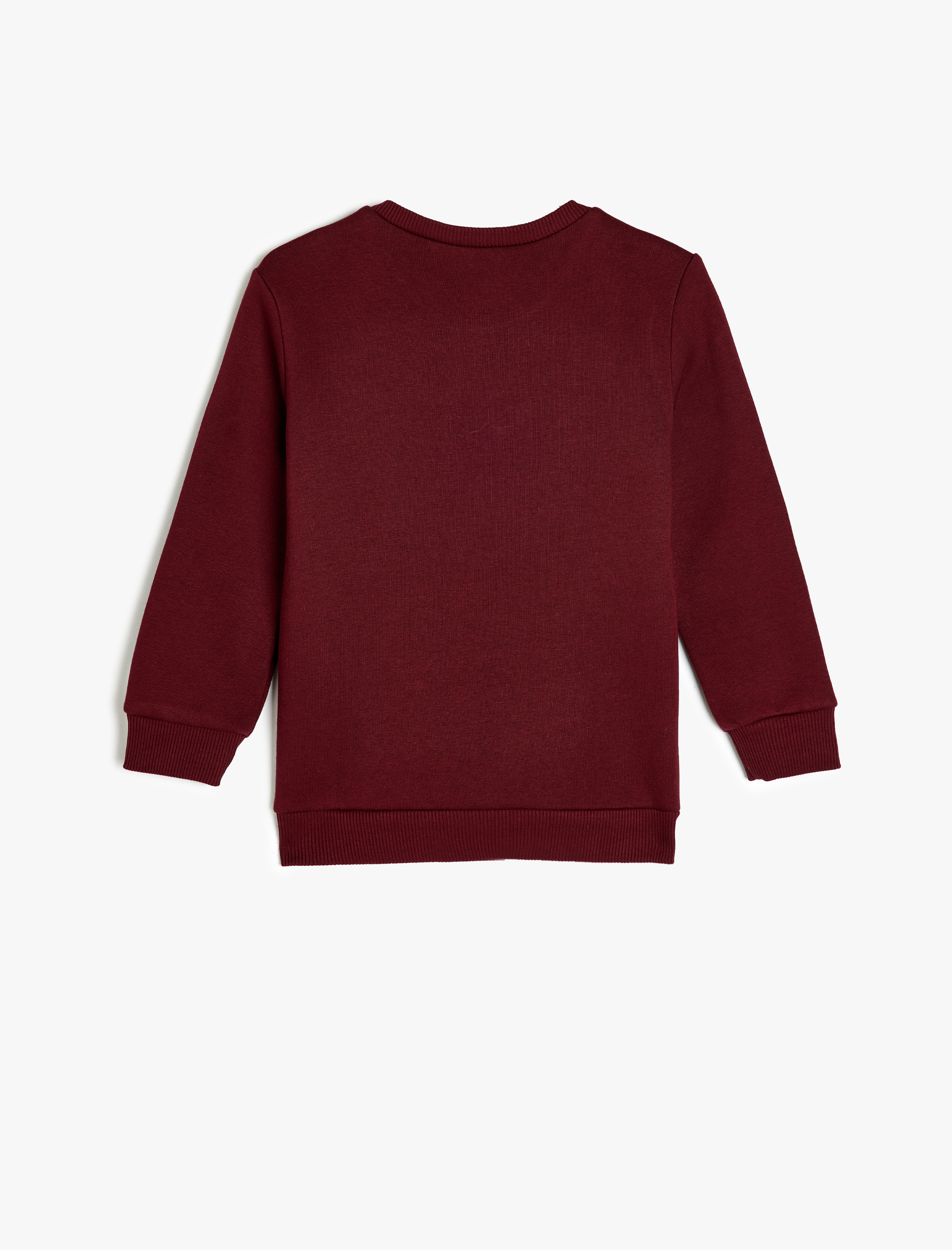  Erkek Çocuk Pamuklu Şardonlu Bisiklet Yaka Uzun Kollu Basic Sweatshirt