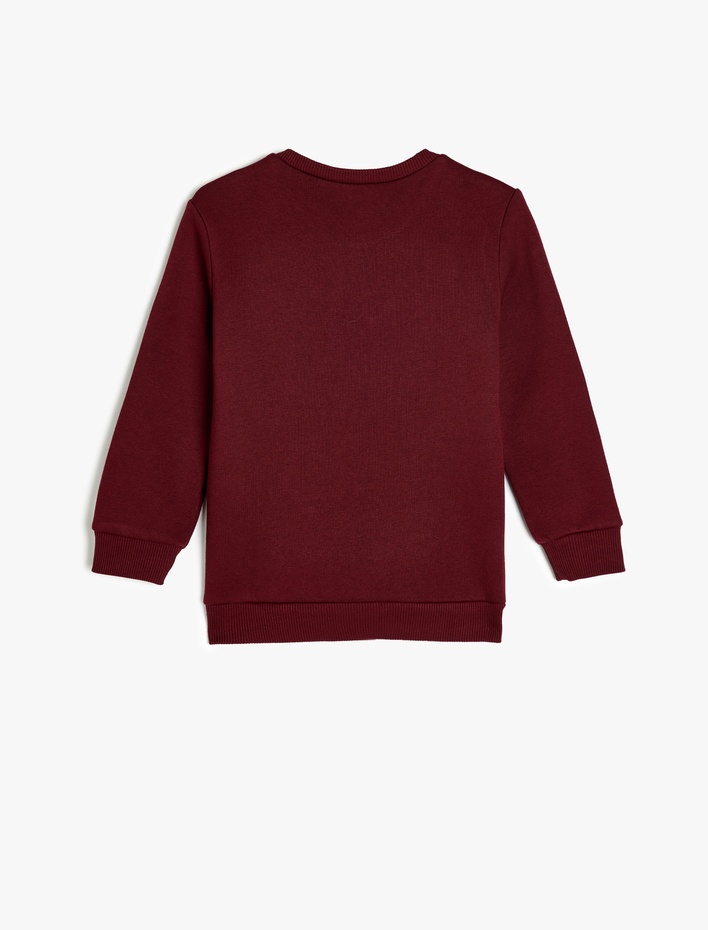 Erkek Çocuk Pamuklu Şardonlu Bisiklet Yaka Uzun Kollu Basic Sweatshirt