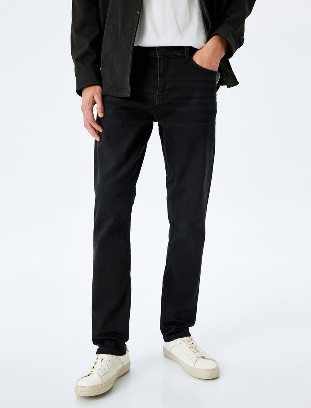 Cep Detaylı Pamuklu Slim Fit Jean Pantolon - Brad Jean_2