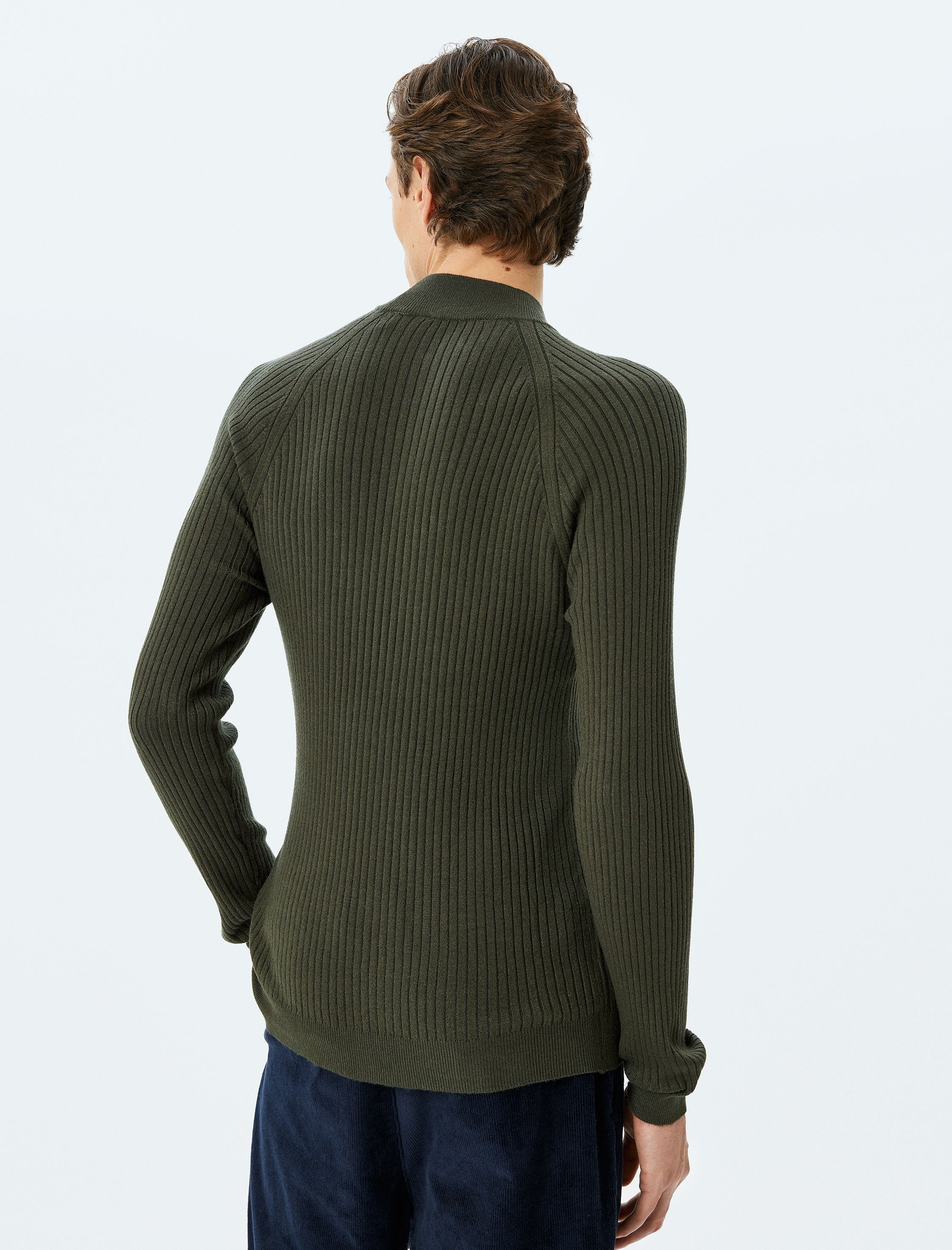   Yarım Balıkçı Yaka Kazak Triko Basic Uzun Kollu