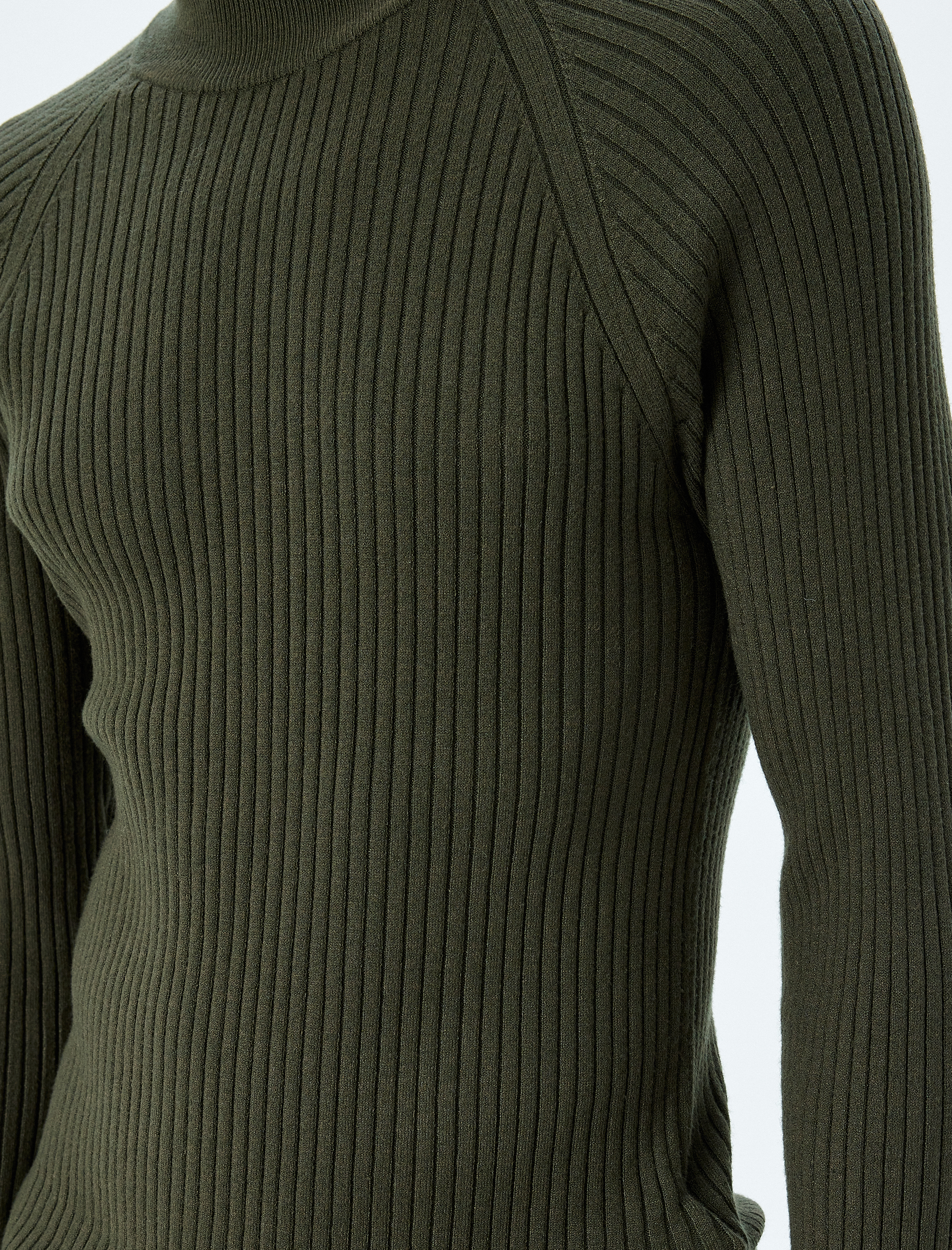   Yarım Balıkçı Yaka Kazak Triko Basic Uzun Kollu