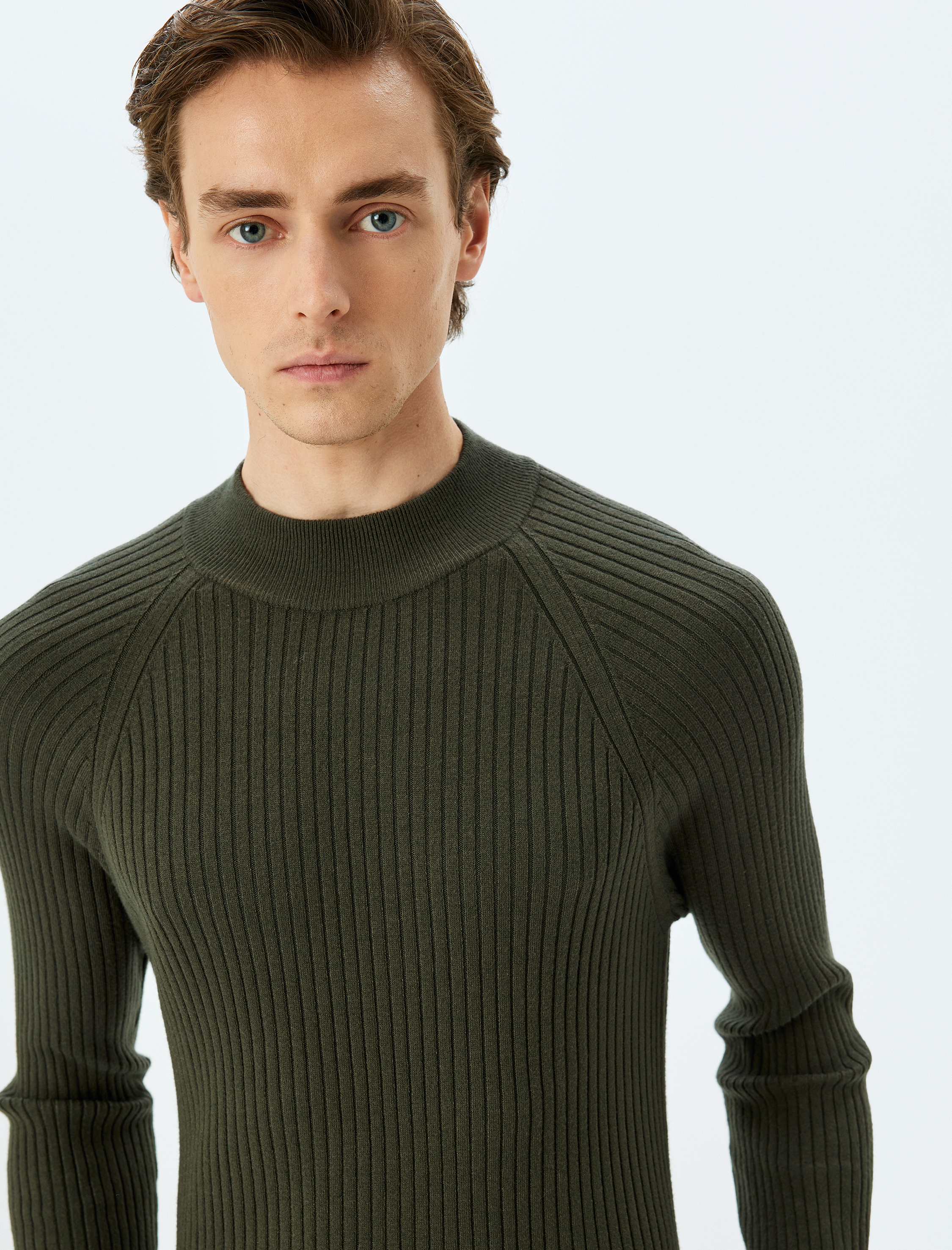   Yarım Balıkçı Yaka Kazak Triko Basic Uzun Kollu