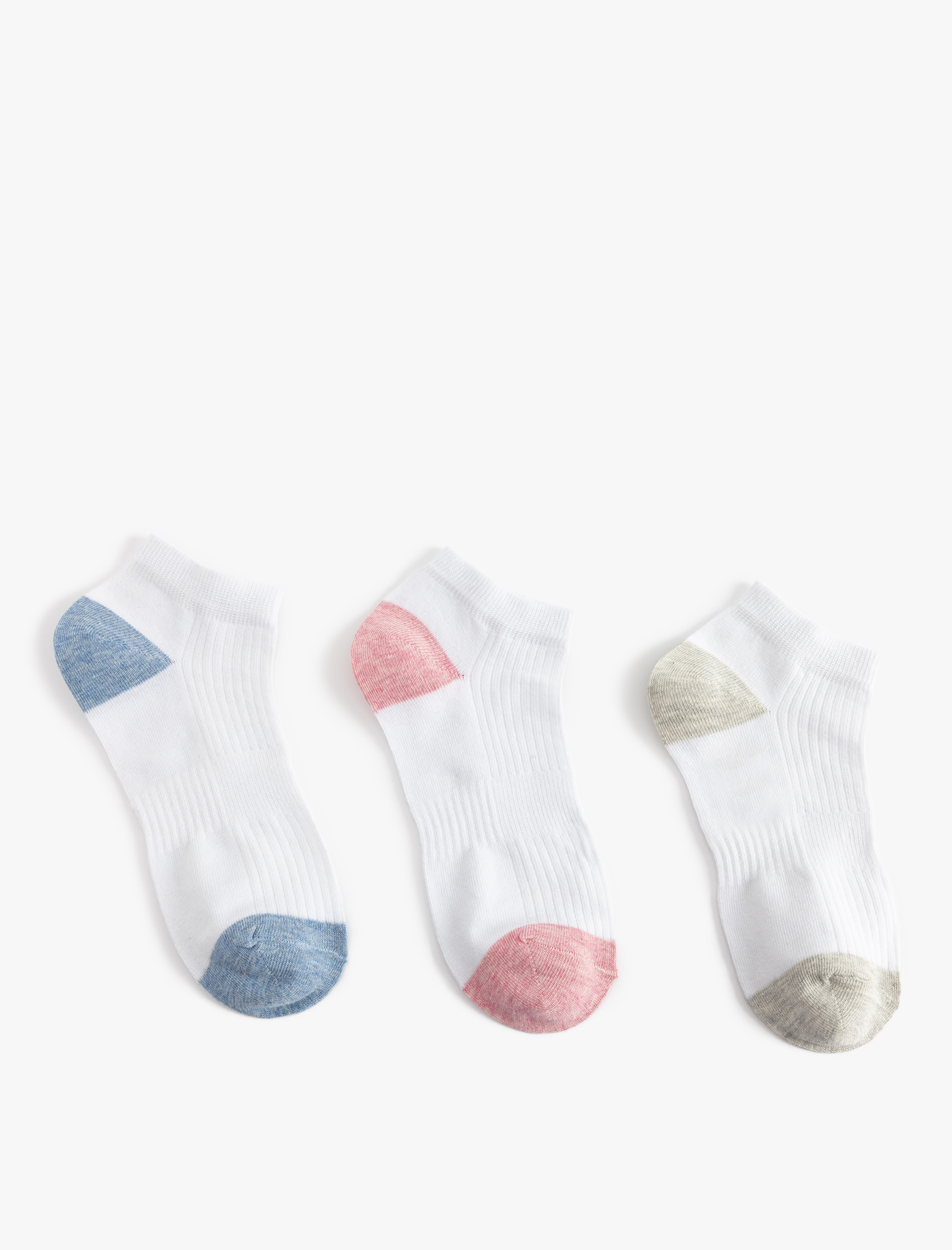 Kadın 3'lü Çok Renkli Patik Çorap Seti