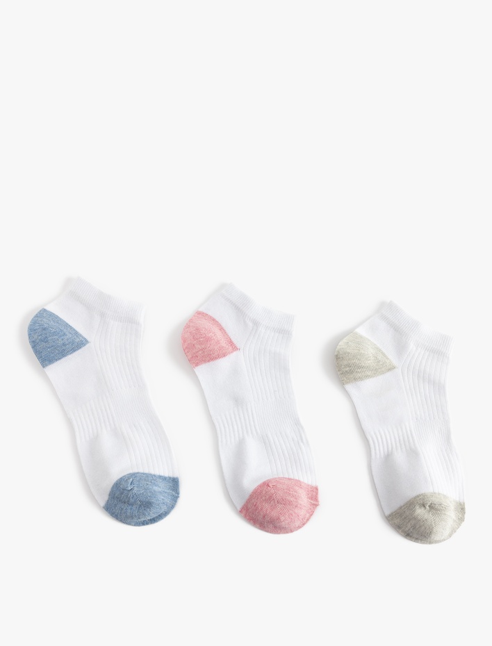 Kadın 3'lü Çok Renkli Patik Çorap Seti
