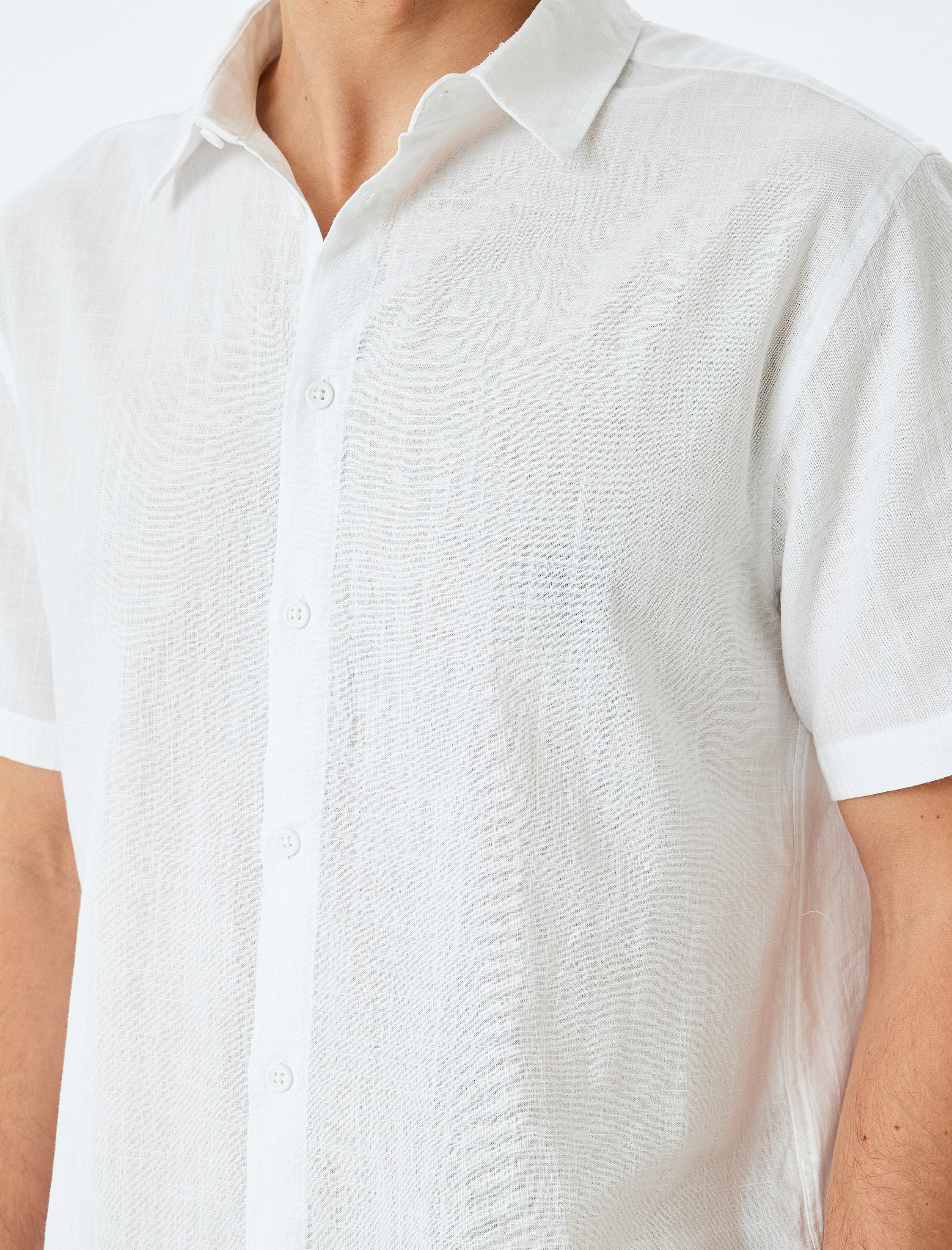   Kısa Kollu Pamuklu Regular Fit Klasik Gömlek