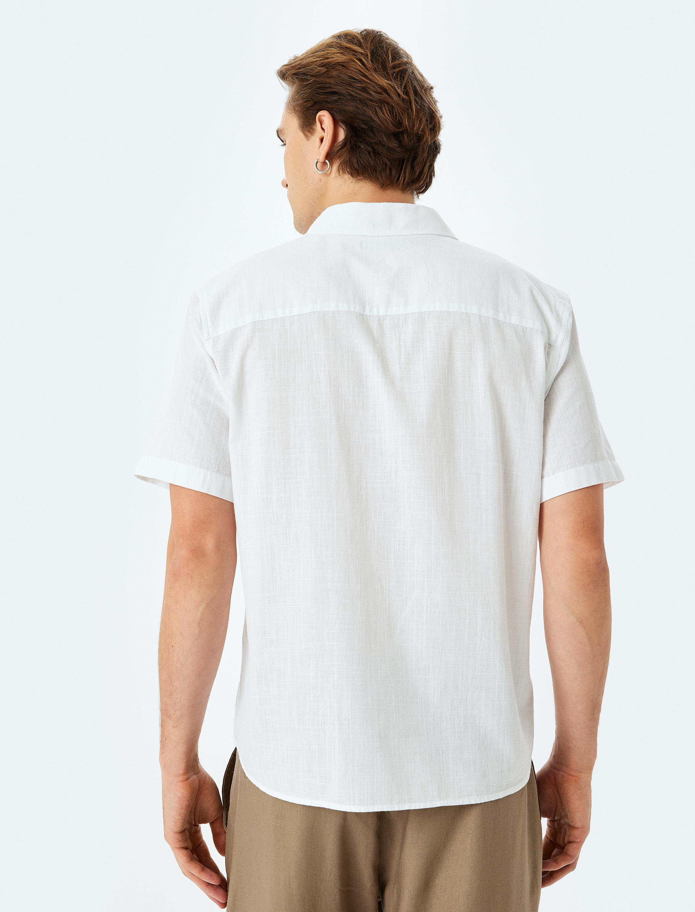   Kısa Kollu Pamuklu Regular Fit Klasik Gömlek