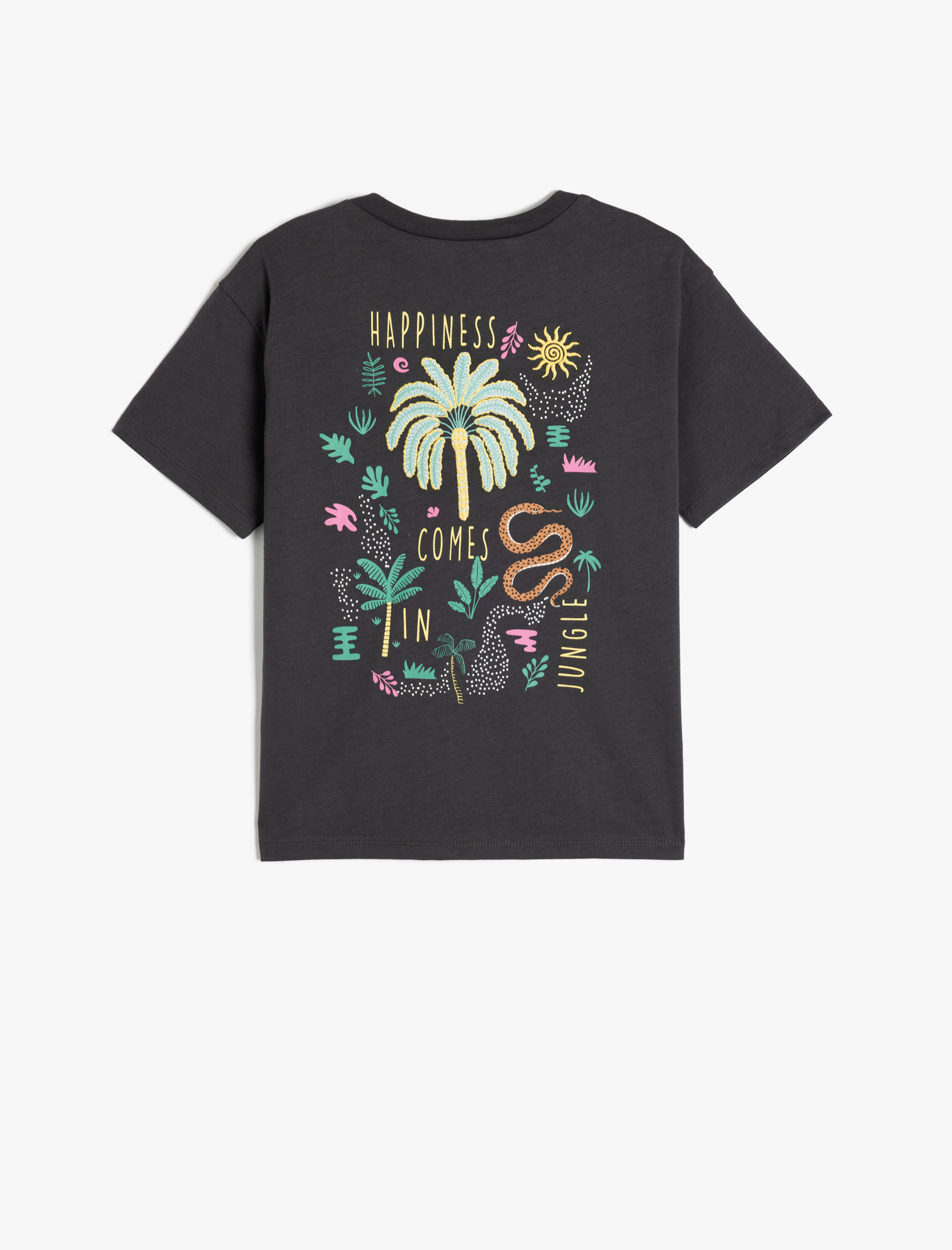 Erkek Çocuk Bisiklet Yaka Pamuklu Kısa Kollu Baskılı Tişört