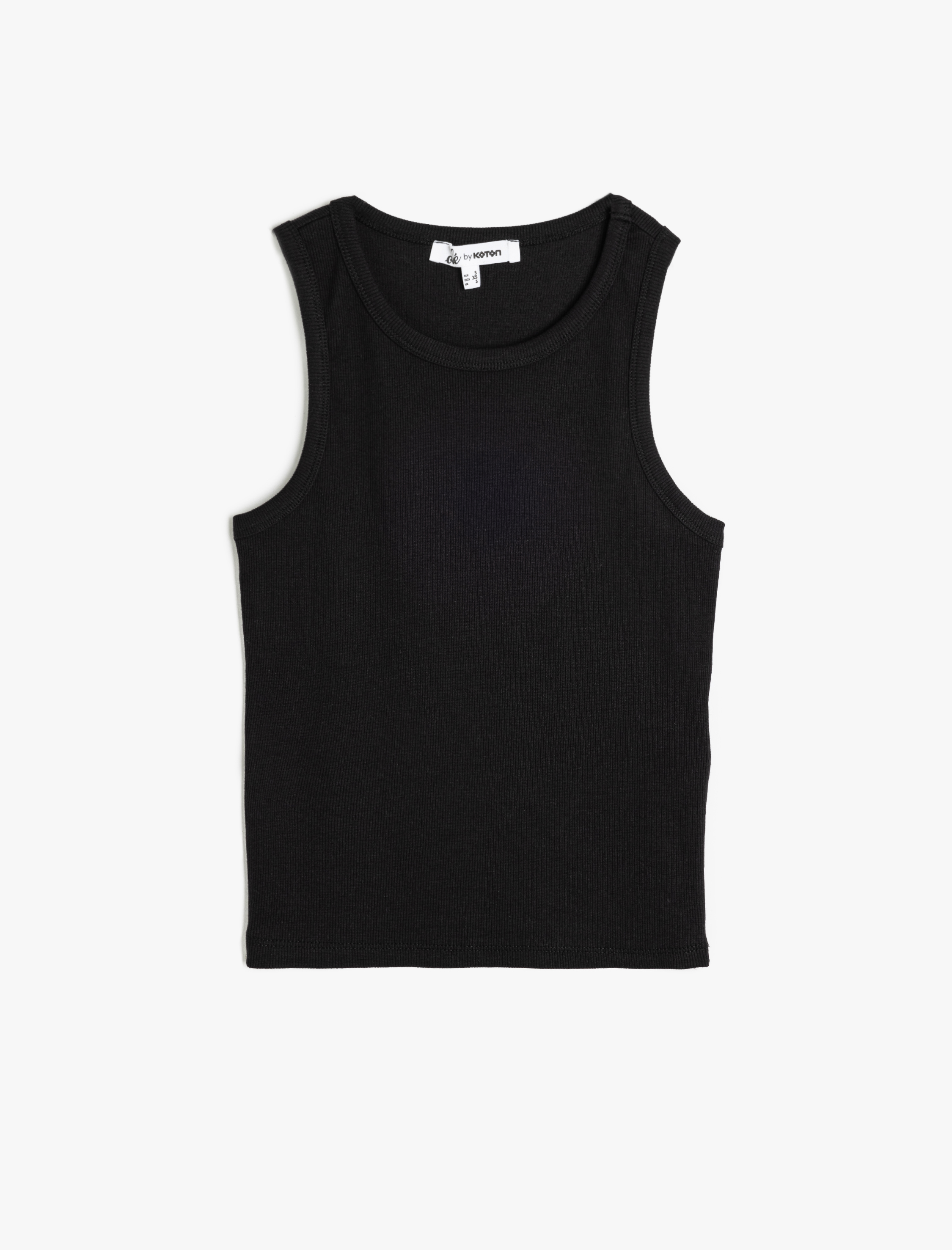Koton Kadın Bisiklet Yaka Kolsuz Slim Fit Basic Kadın Atlet -1