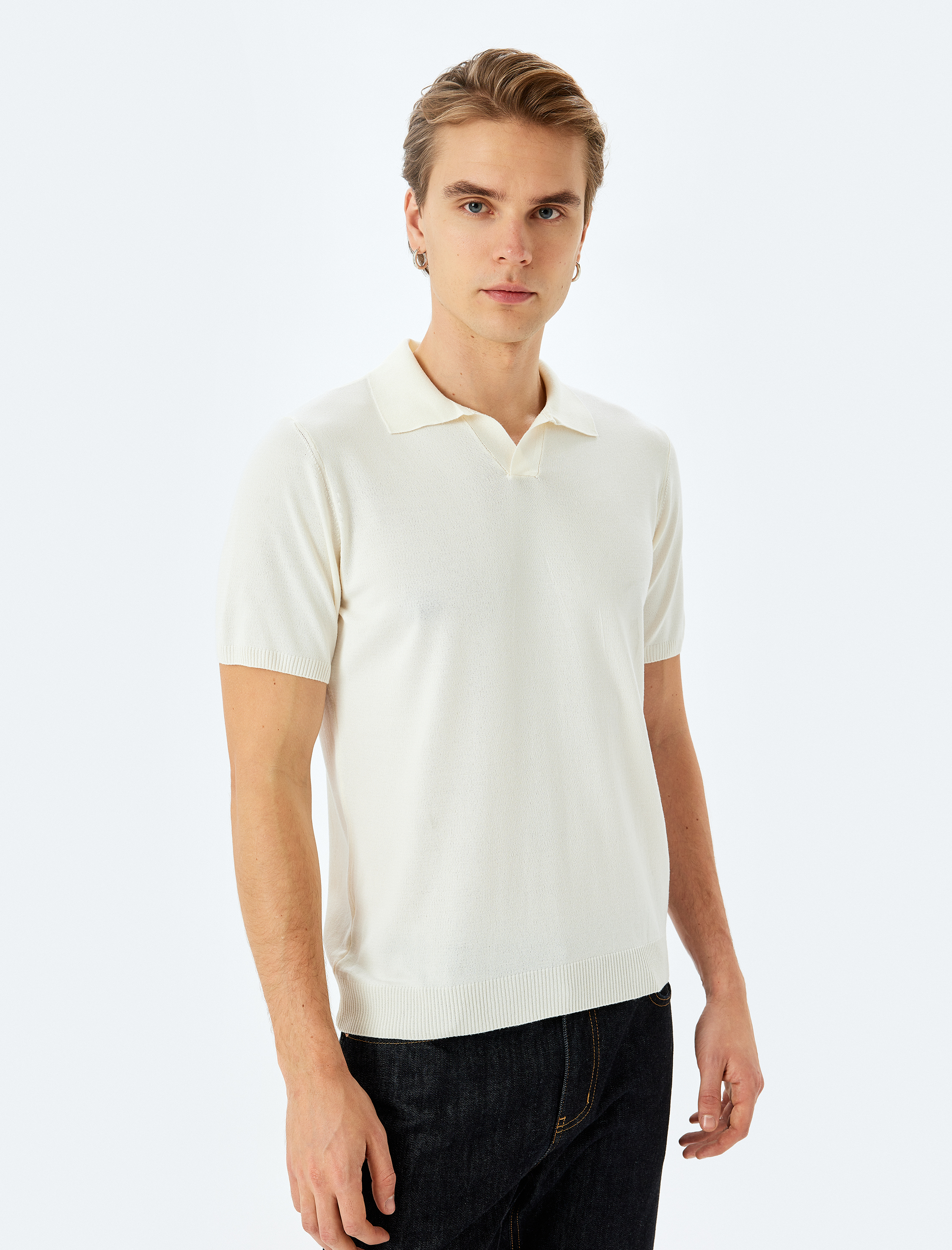   Slim Fit Polo Yaka Kısa Kollu Triko Tişört