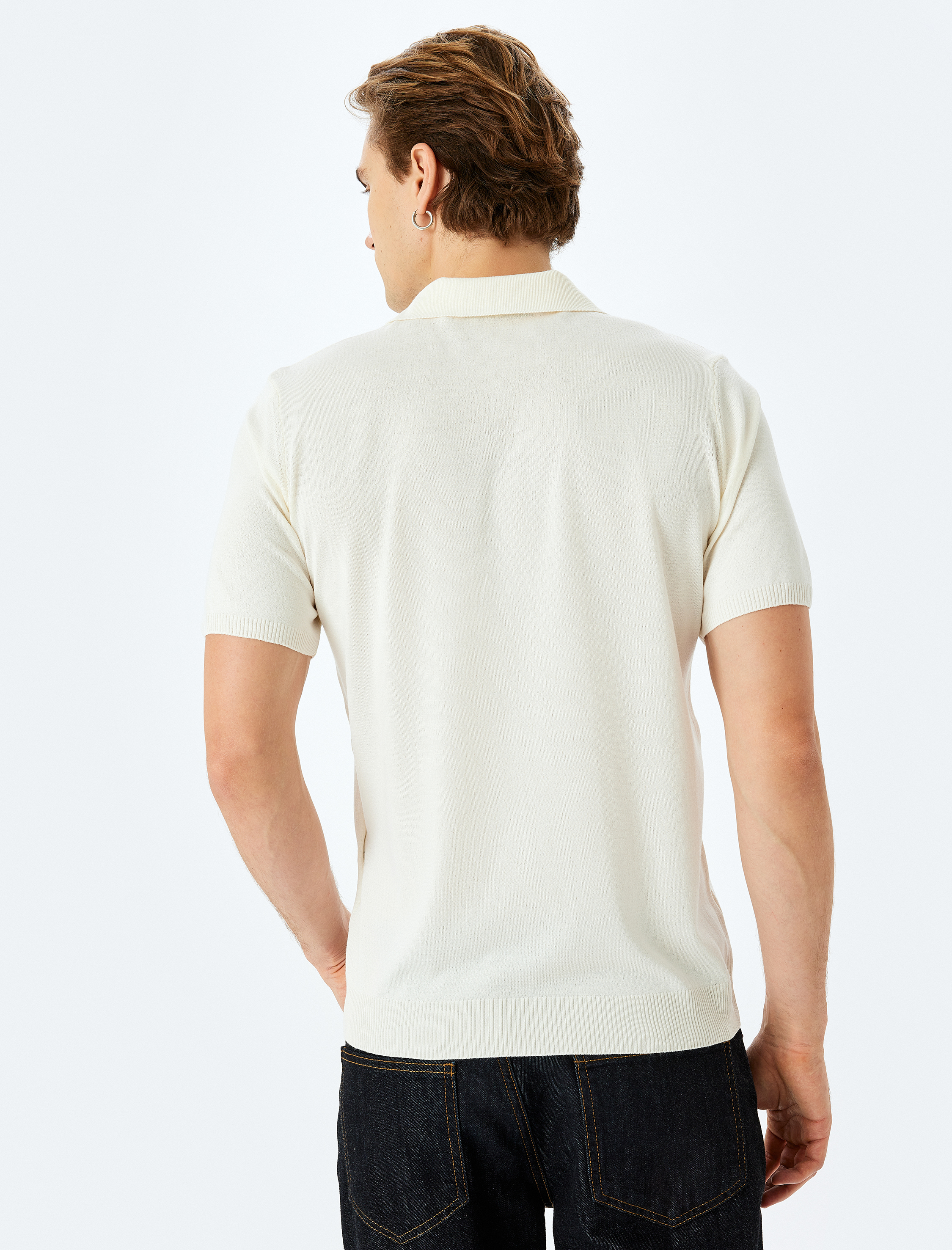   Slim Fit Polo Yaka Kısa Kollu Triko Tişört