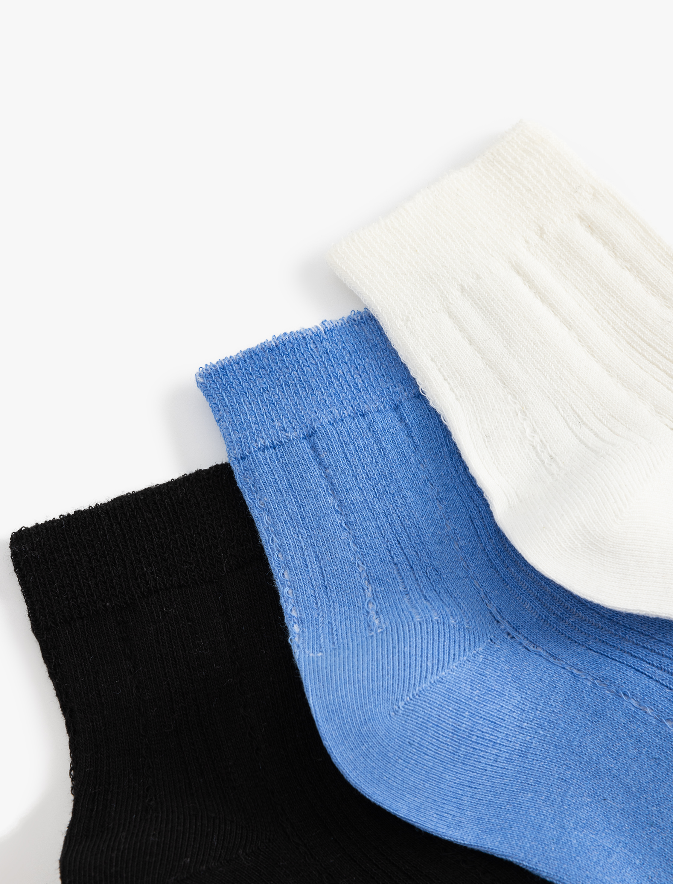 Kadın 3'lü Çok Renkli Dokulu Patik Çorap Seti